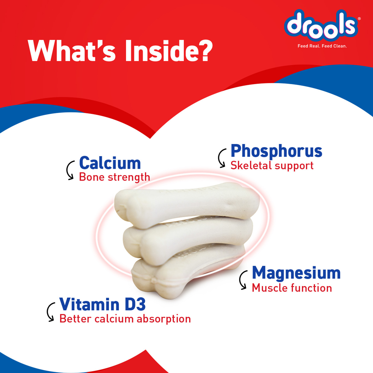 Image of Drools Absolute Calcium Bone(40 Pieces) Dog Treats / Pet Health Supplements