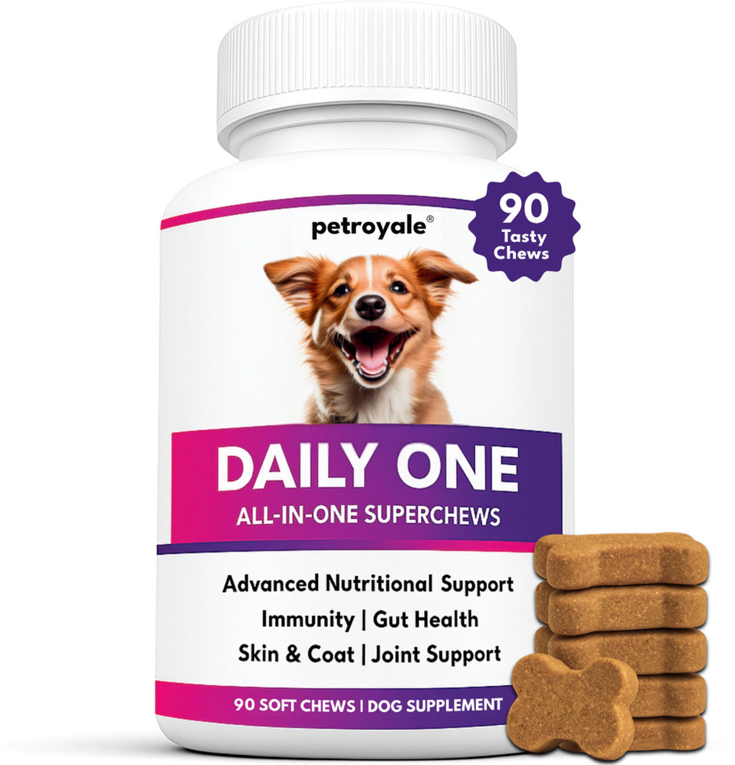 Image of Petroyale Daily One Supplement for Dogs - Multivitamin - Hip & Joint, Skin & Coat, Pet Health Supplements