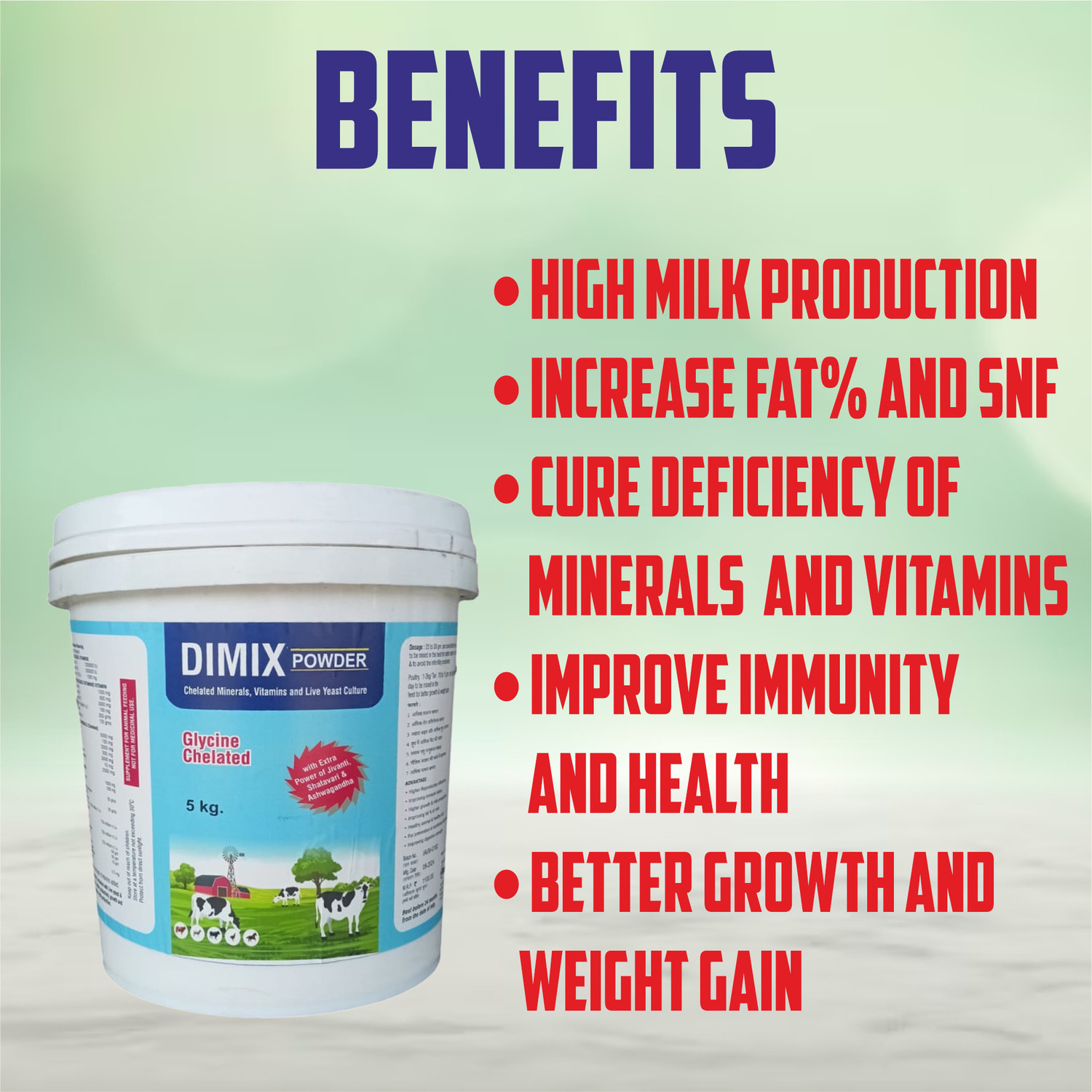 Image of Deeligent Biotech Dimix Mineral Mixture Powder Bucket Pack | Essential Minerals for Buffalo Pet Health Supplements