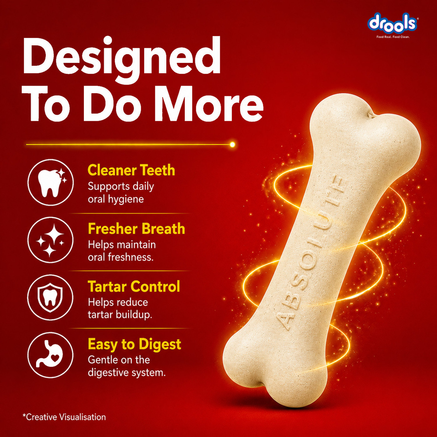 Image of Drools Absolute Calcium Bone(40 Pieces) Dog Treats / Pet Health Supplements