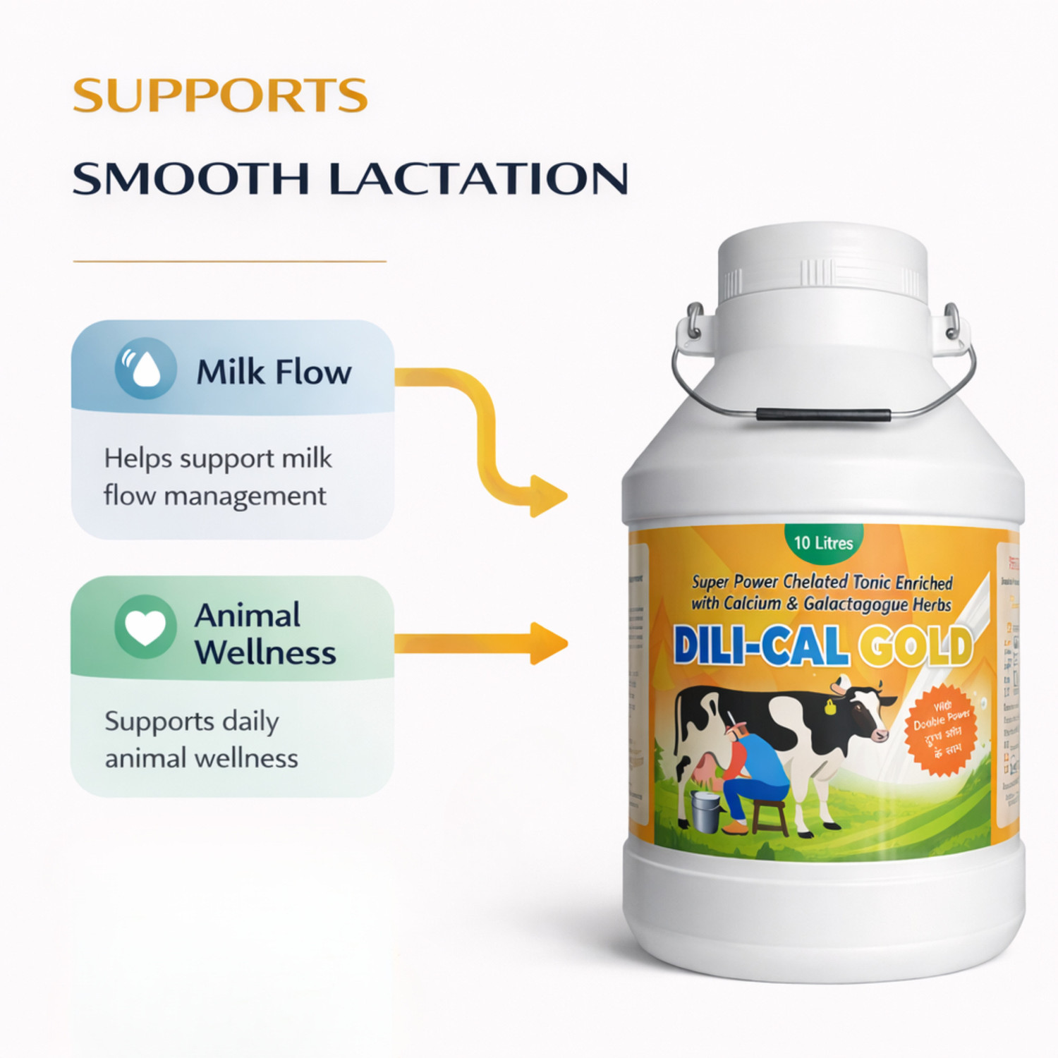 Image of Deeligent Biotech DILICAL Gold Calcium Supplement | Boosts Milk Yield,Strength & Immunity- Dollu Pet Health Supplements