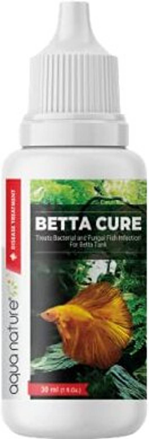 Aquanature Betta Cure Treats Bacterial & Fungal Infection for Betta Fish Tank 30ml Solvent Aquarium Cleaner