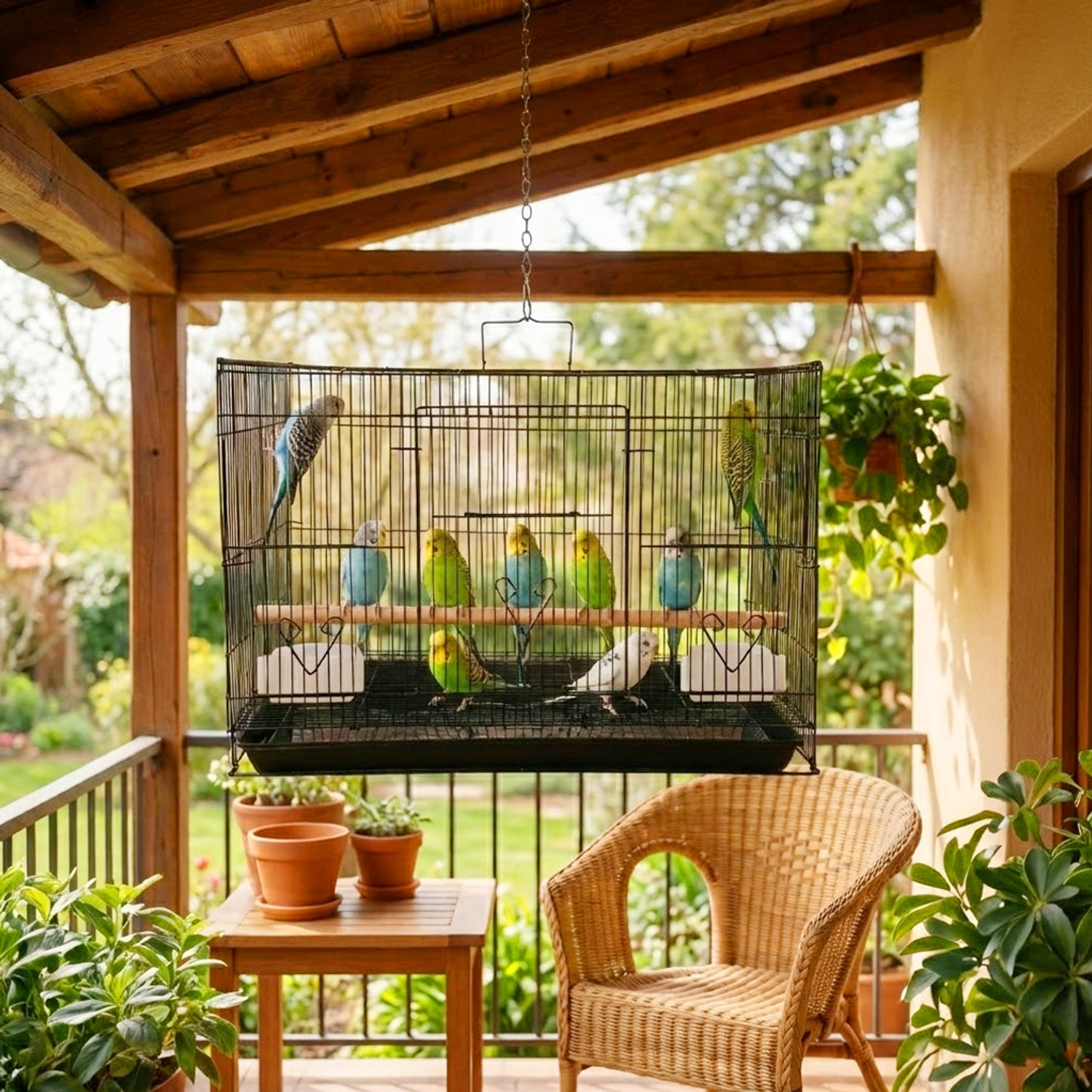 Image of Devis Rust-Proof Black Bird Cage - 25Inch Strong cage Bird Cage