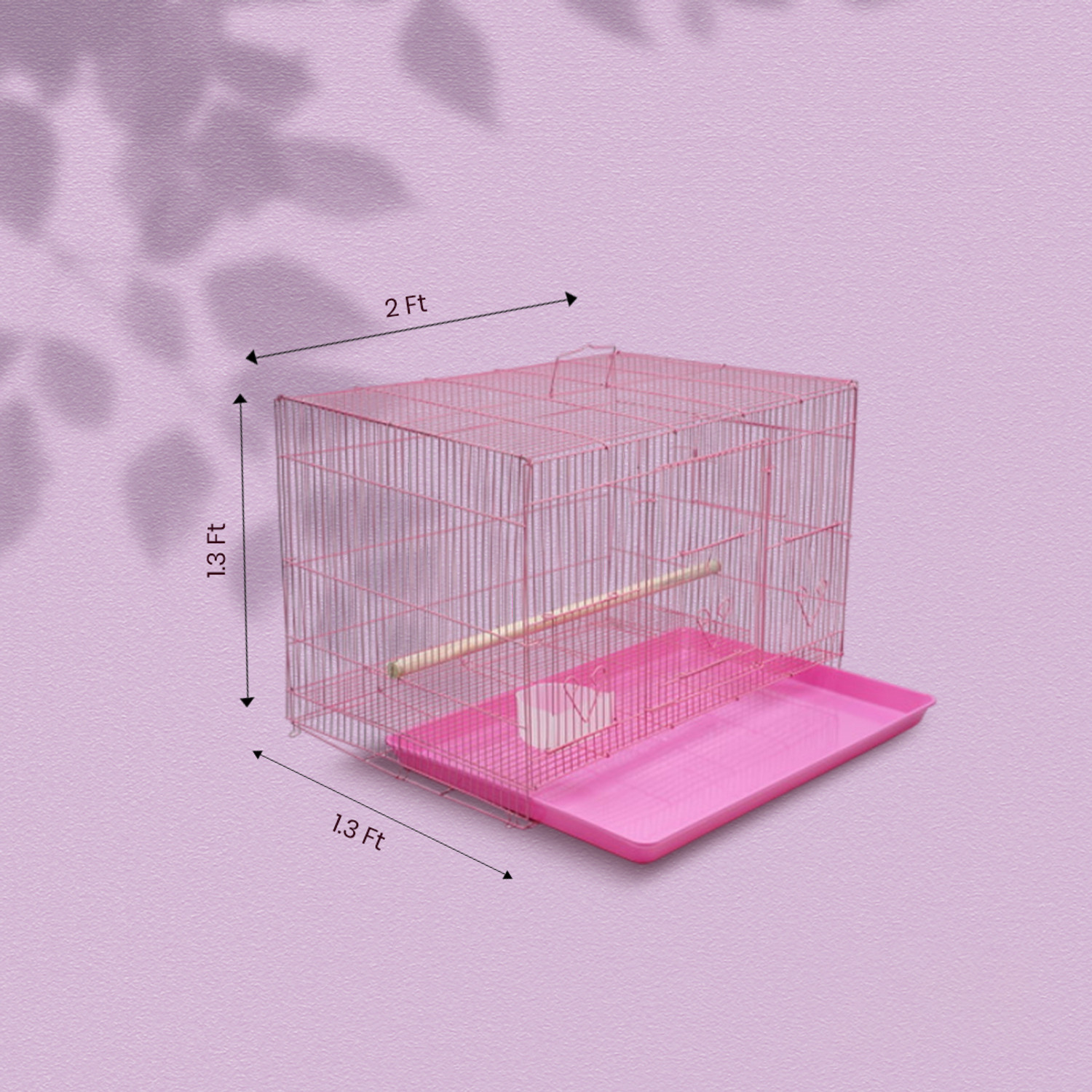 Image of Devis 2 ft Feet Bird Cage for Small Birds Pink Bird Cage