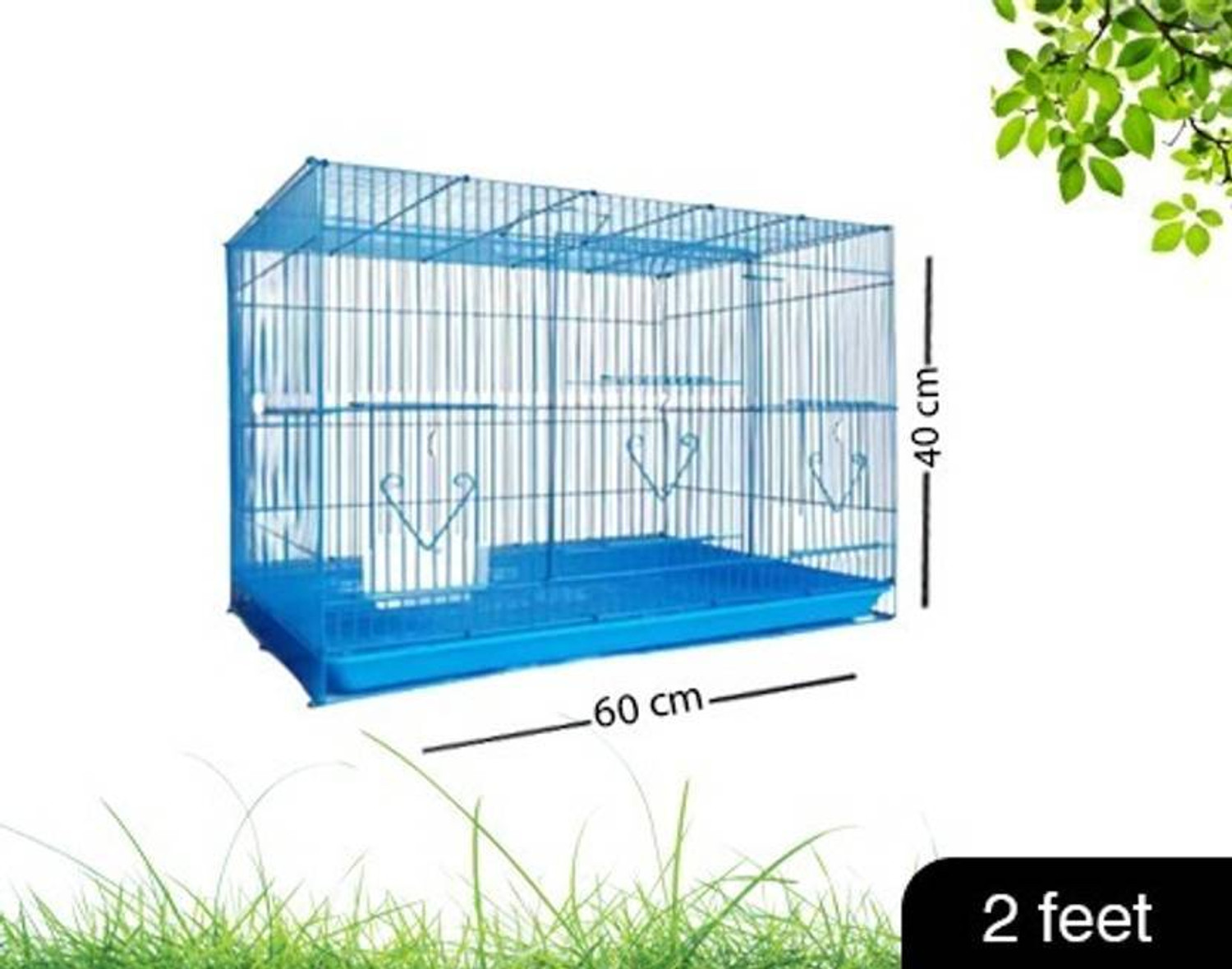 Image of PetJoy 2 Feet Birds Cage, Big House for Parrot, Rabbit and Small Pet Bird, Rabbit, Lizard, Mouse, Bird Cage