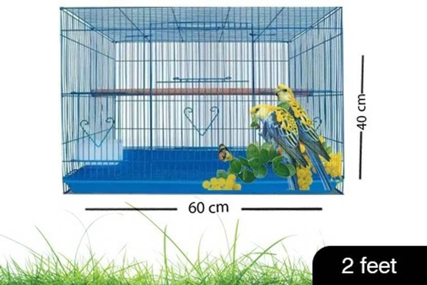 Image of PetJoy 2 Feet Birds Cage, Big House for Parrot, Rabbit and Small Pet Bird, Rabbit, Lizard, Mouse, Bird Cage