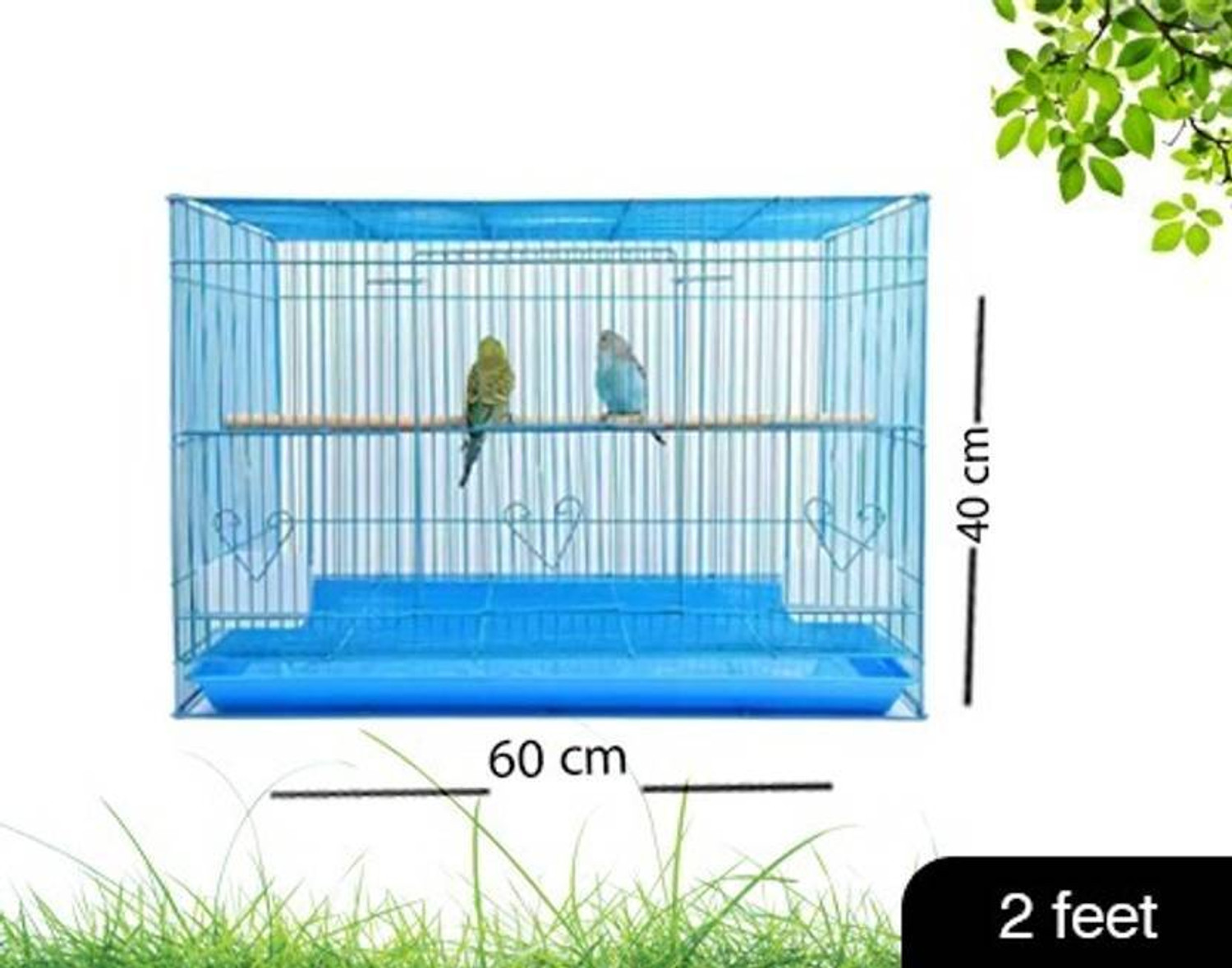 Image of PetJoy 2 Feet Birds Cage, Big House for Parrot, Rabbit and Small Pet Bird, Rabbit, Lizard, Mouse, Bird Cage