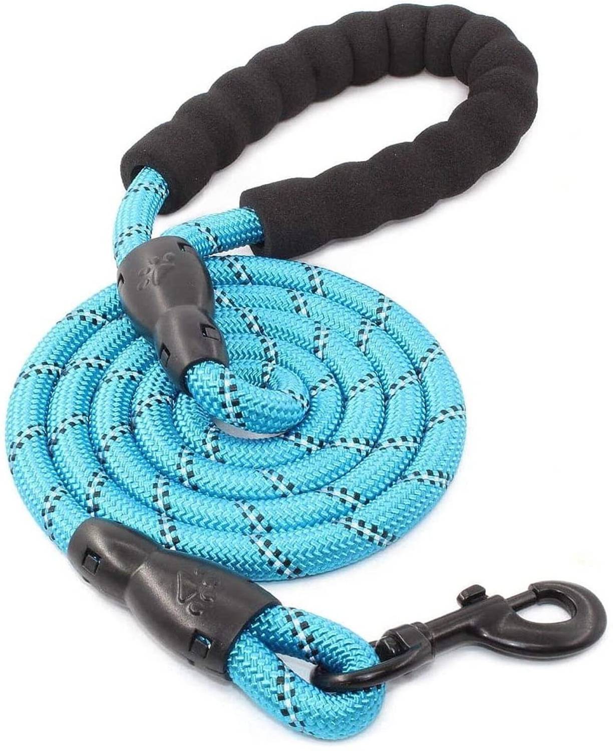 24x7eMall Braided 4 Ft, Strong Dog Leash with Comfortable Padded Handle and Highly Reflective Threads for Small Medium and Large Dogs. (Light Blue) 120 cm Dog Cord Leash