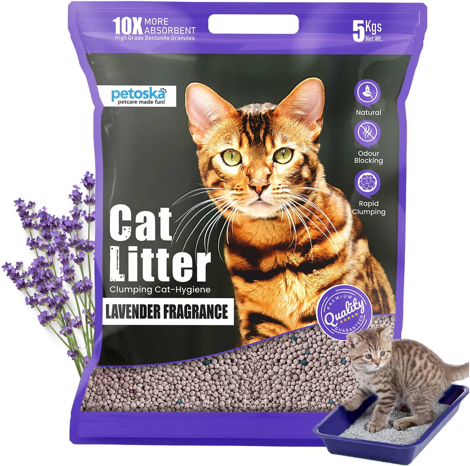 PETOSKA Lavender Fragrance Pet Litter Tray Refill - Image 1
