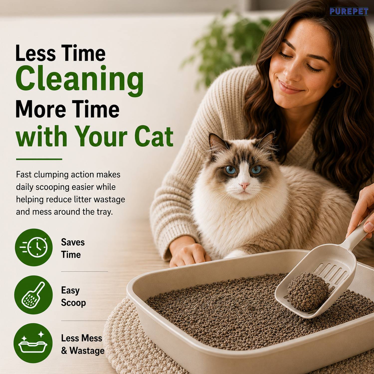 Purepet Lavender Fragrance Cat Litter 10kg - Image 5