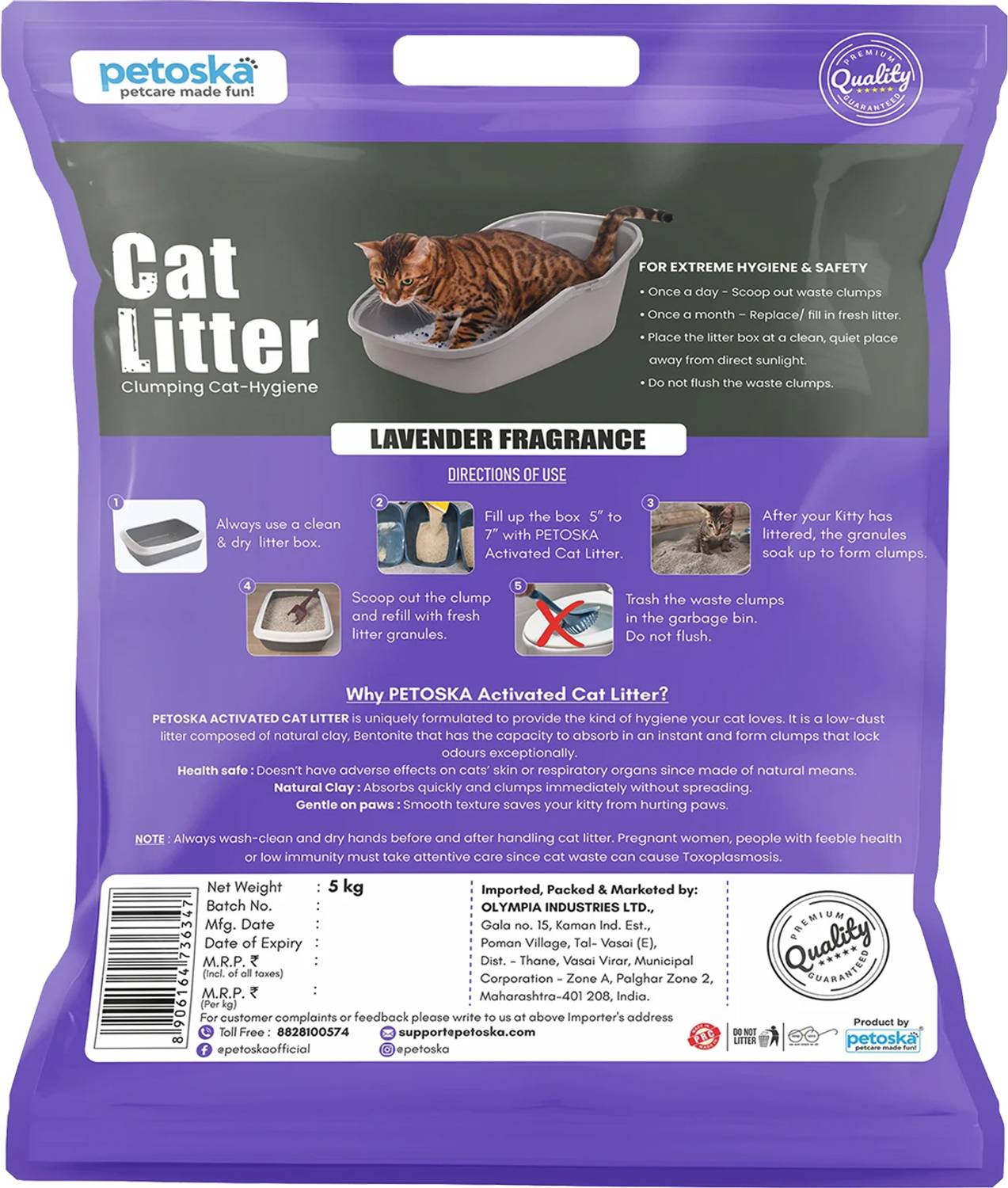PETOSKA Lavender Fragrance Pet Litter Tray Refill - Image 2