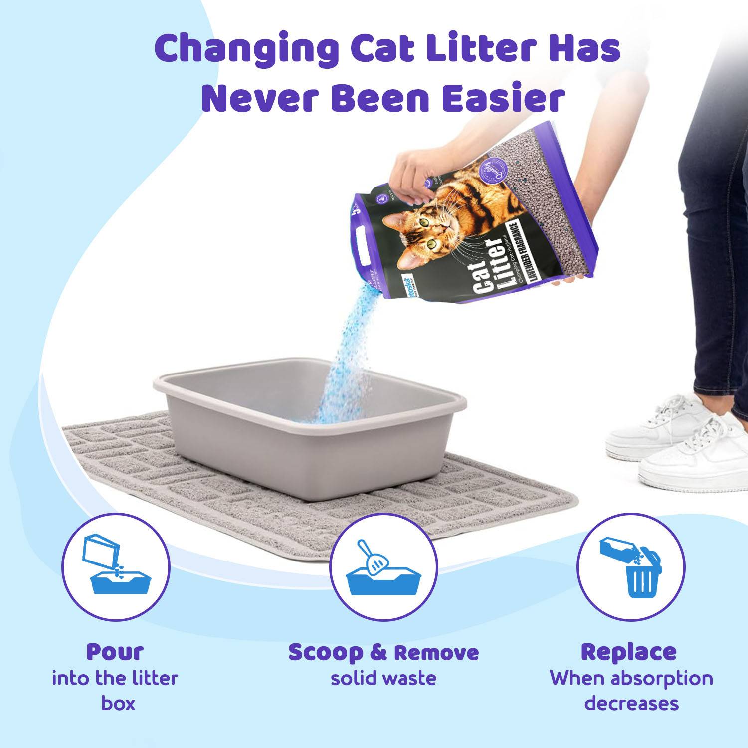 PETOSKA Lavender Fragrance Pet Litter Tray Refill - Image 3