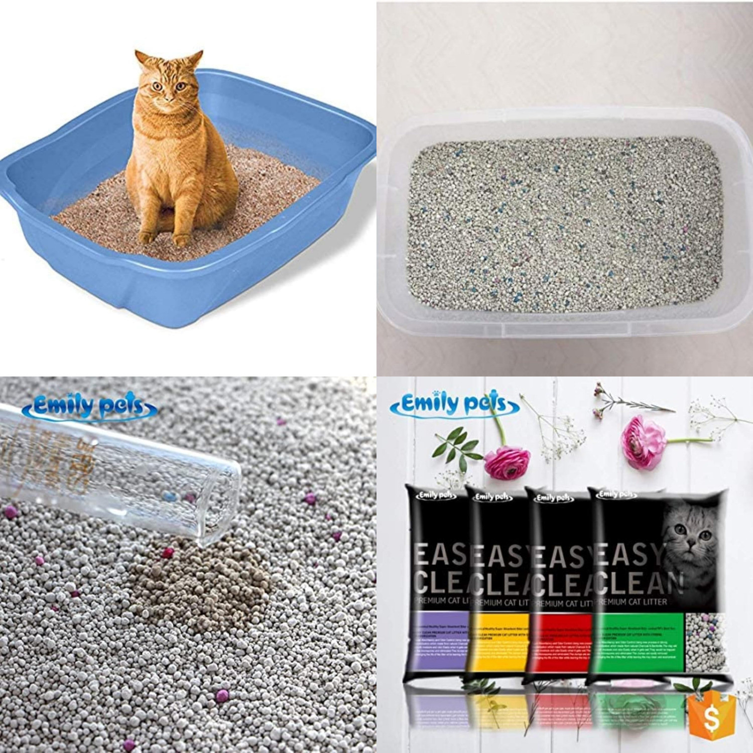 Image of Emily Pets Fresh Scented Bentonite Cat Litter (Lavender, 5 L) Pet Litter Tray Refill