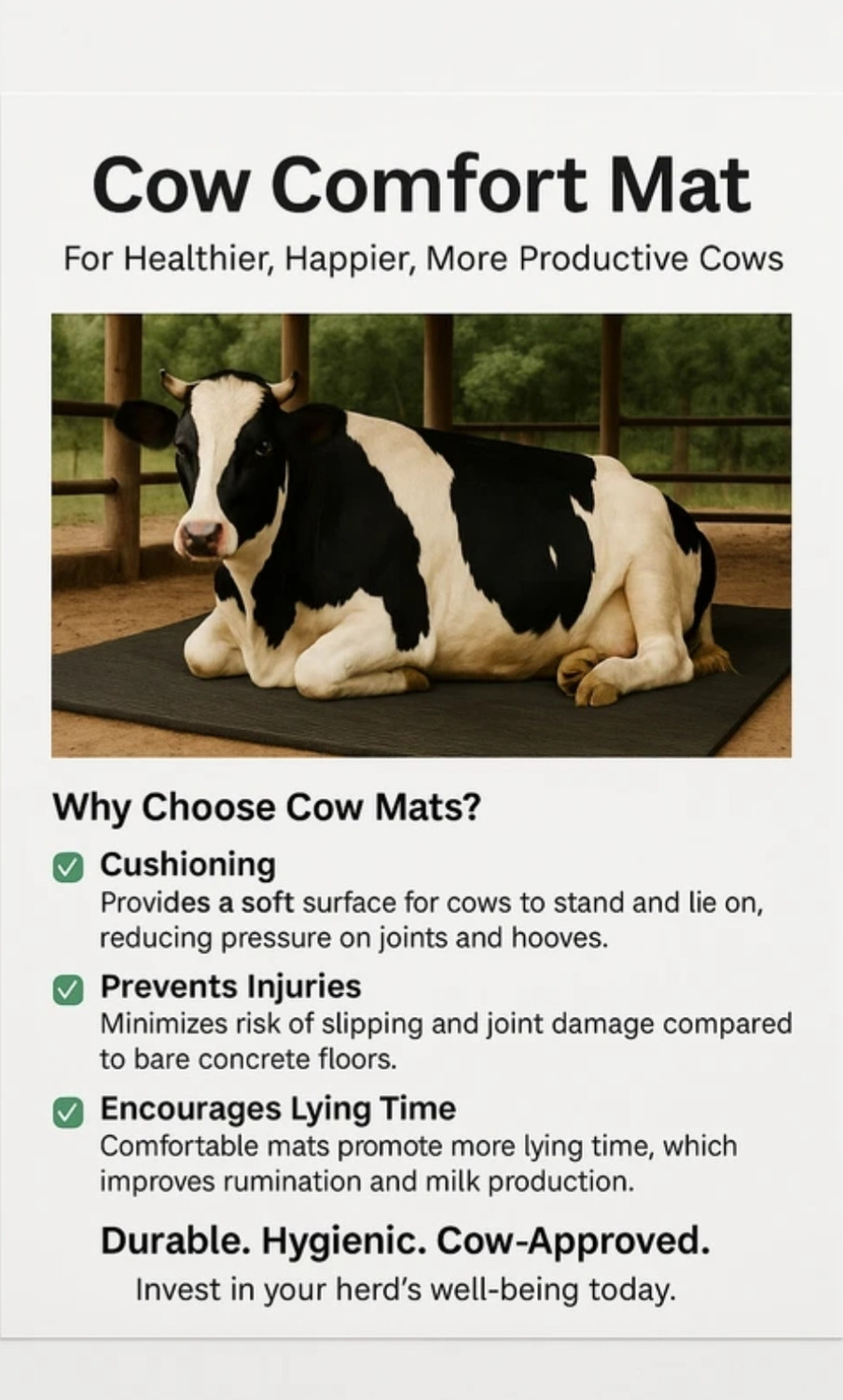 Image of ANMOL KISHAAN Cow mat for all animal's buffalo,camel,horse, heavy 30MM LARGE SIZE Cow, Hamster Pet Mat