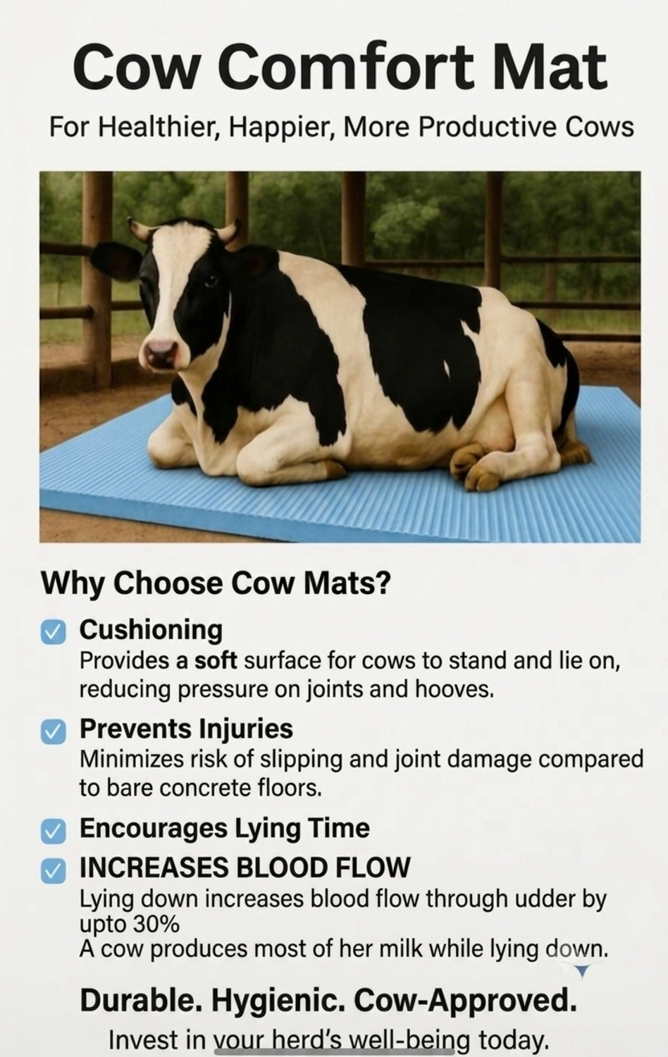 Image of PAONFIT TATAMAT FOR ANIMALS AND SIZE 8*5ft ,BPA FREE, WATERPROOF HEAVY THIK MAT Cow, Hamster Pet Mat