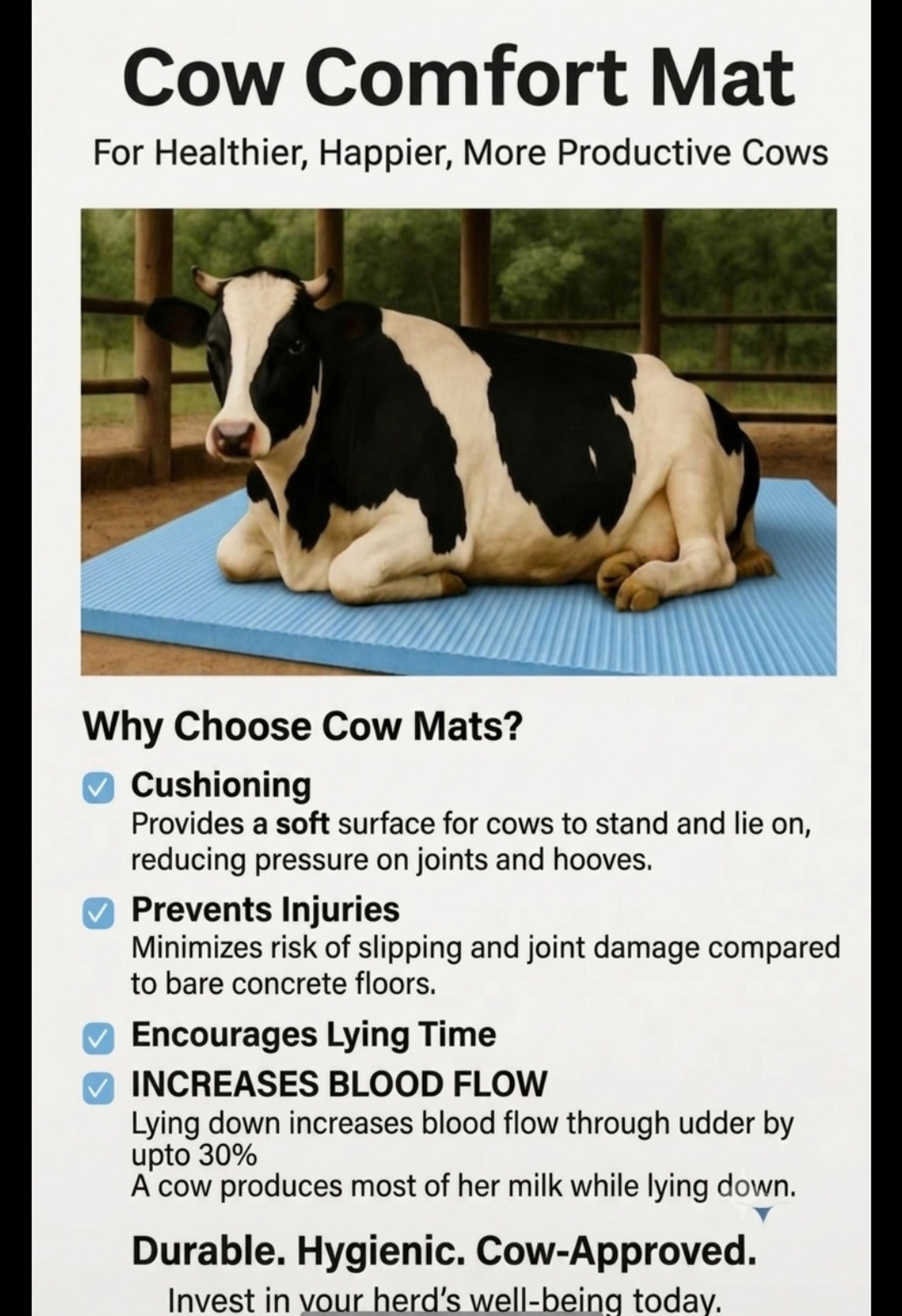 Image of ANMOL KISHAAN Cow mat for all animal's buffalo,camel,horse, heavy 30MM LARGE SIZE Cow, Hamster Pet Mat