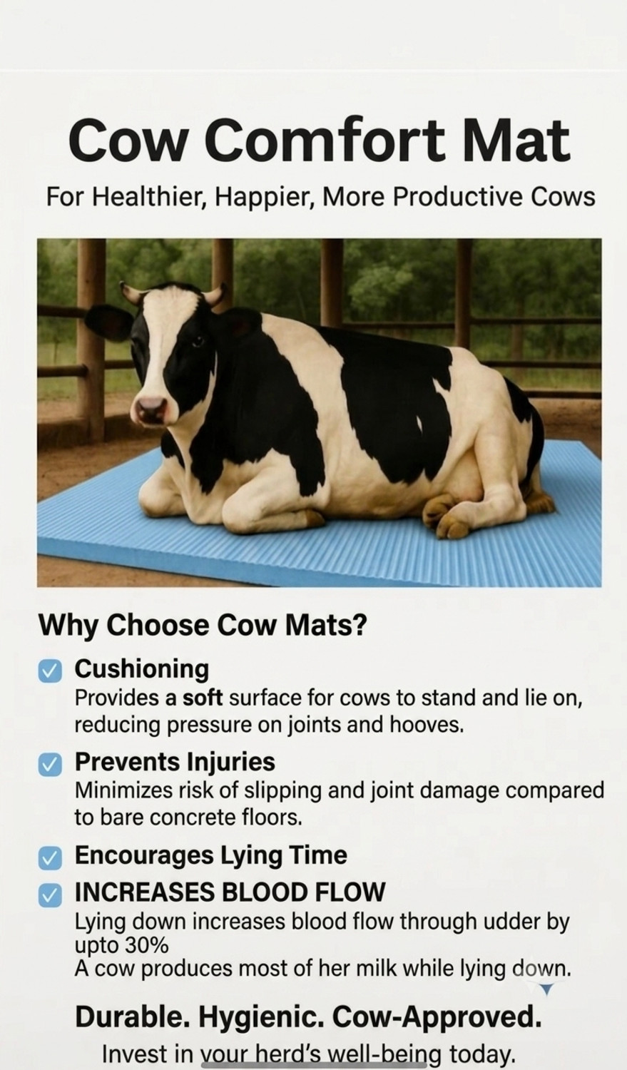 Image of PAONFIT TATA Cow Mat for all animals, BPA Free, Easy Clean Waterproof Heavy Thick 25mm Cow, Hamster Pet Mat