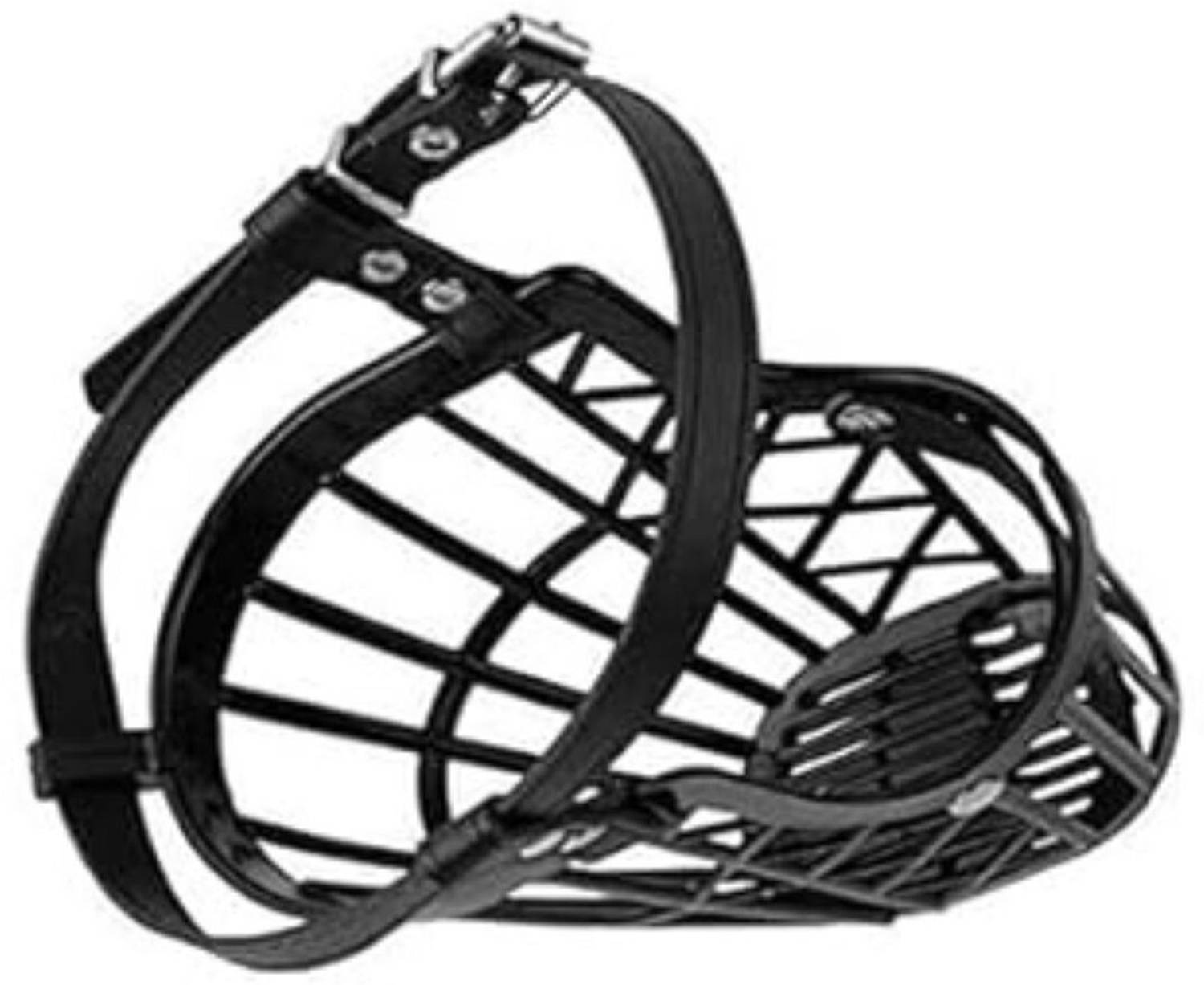 bowlfull buddies No- 6 (XL) Black Muzzle, Dog Muzzle, Basket Muzzle for Biting, Aggressive Dogs Extra Large Strips Dog Muzzle