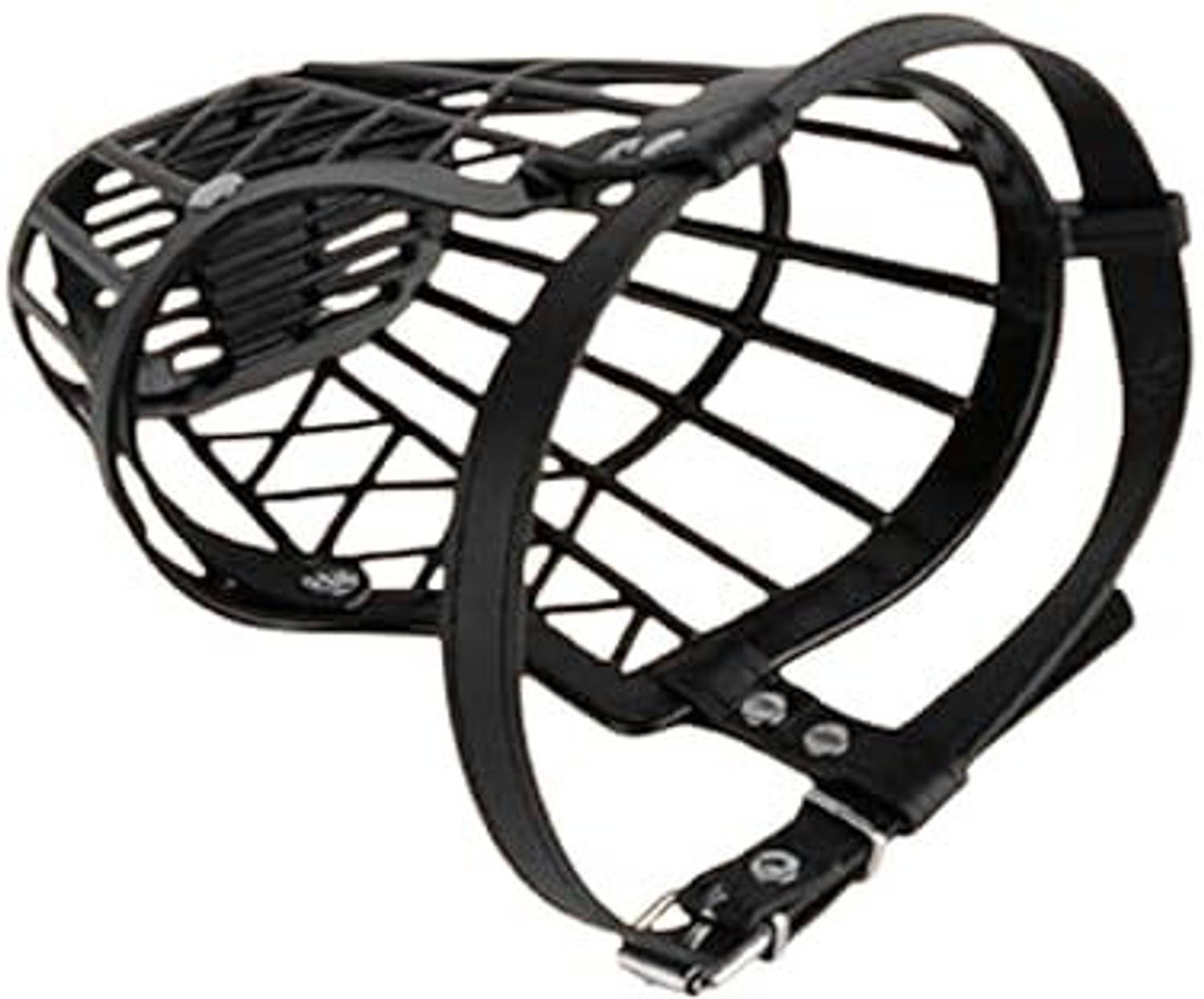 bowlfull buddies No- 3 (S) Black Muzzle, Dog Muzzle, Basket Muzzle for Biting, Aggressive Dogs Small Strips Dog Muzzle