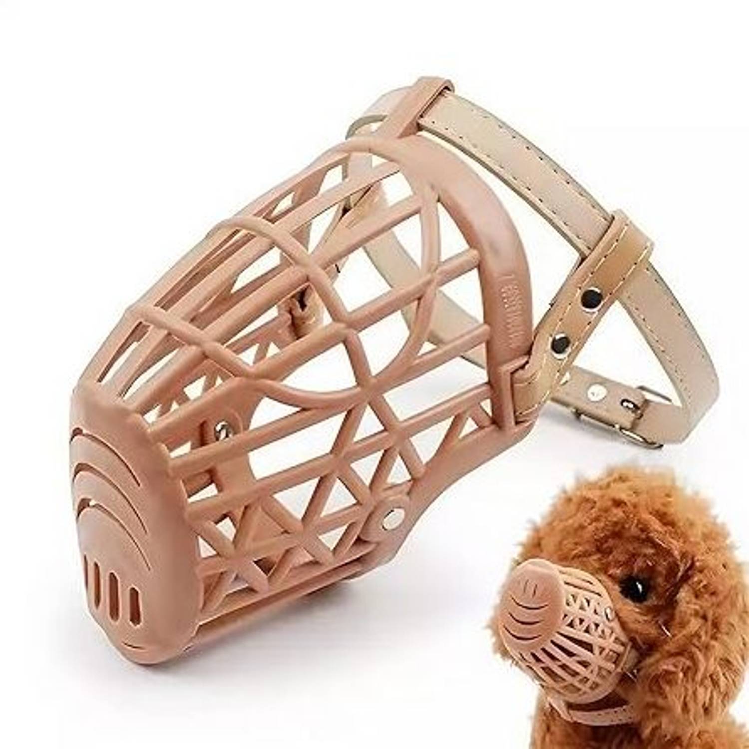 bowlfull buddies No- 3 (S) Muzzle, Dog Muzzle, Basket Muzzle for Biting, Chewing and Scavenging Small Strips Dog Muzzle