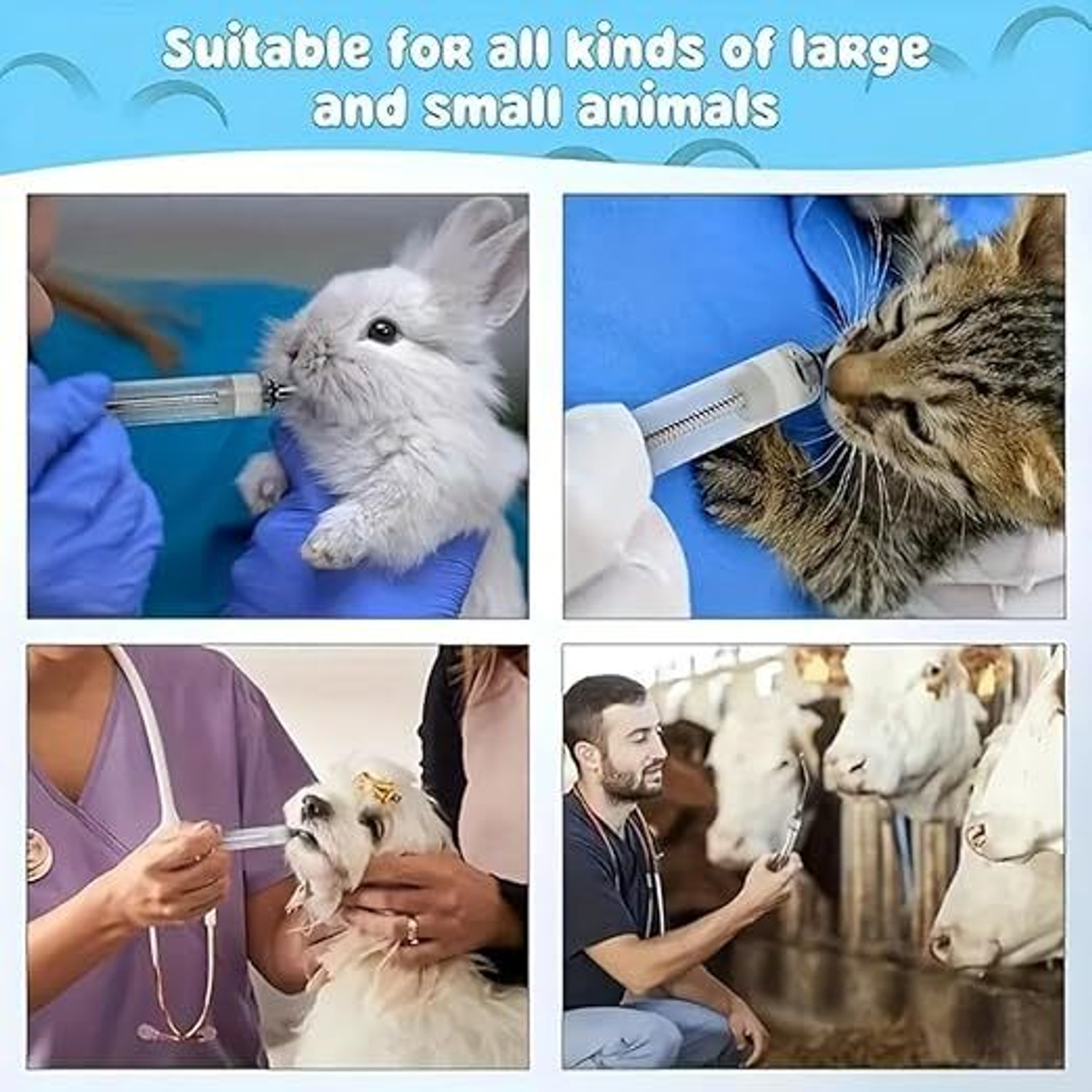 Image of SABM 50ml Livestock Drenching Syringe with Nozzle- Multipurpose Feeding Pet Nursing Kit