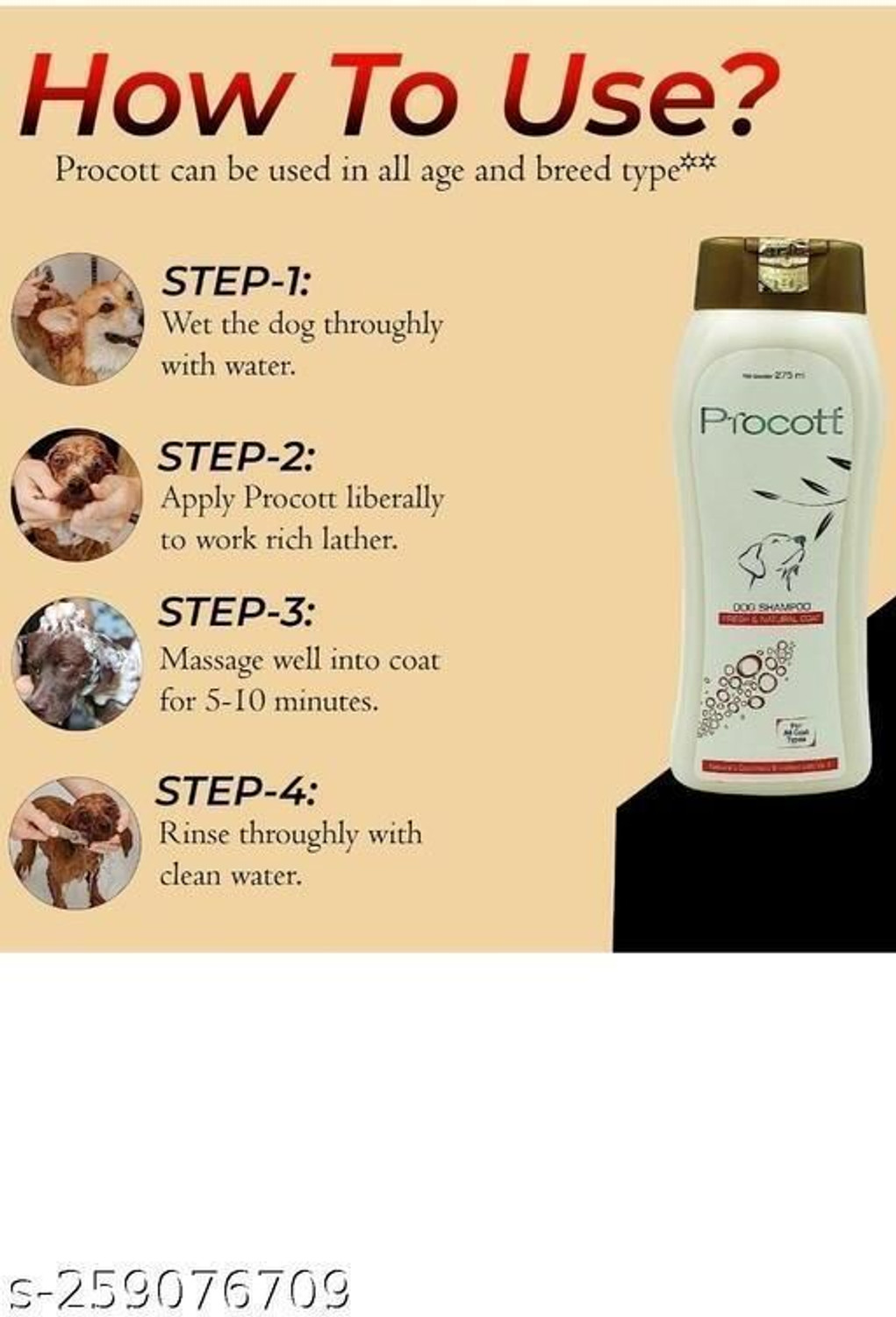 Image of Procott INTAS Dog Shampoo (Fresh & Natural Coat) Conditioning Fresh Dog Shampoo