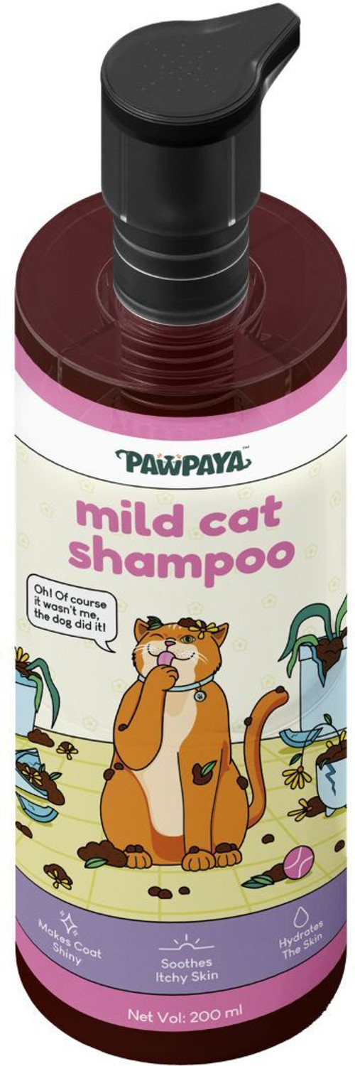 Image of PAWPAYA Mild Cat Shampoo - Gentle Grooming & Cleaning Shampoo for Cats Hypoallergenic Unscented Cat Shampoo