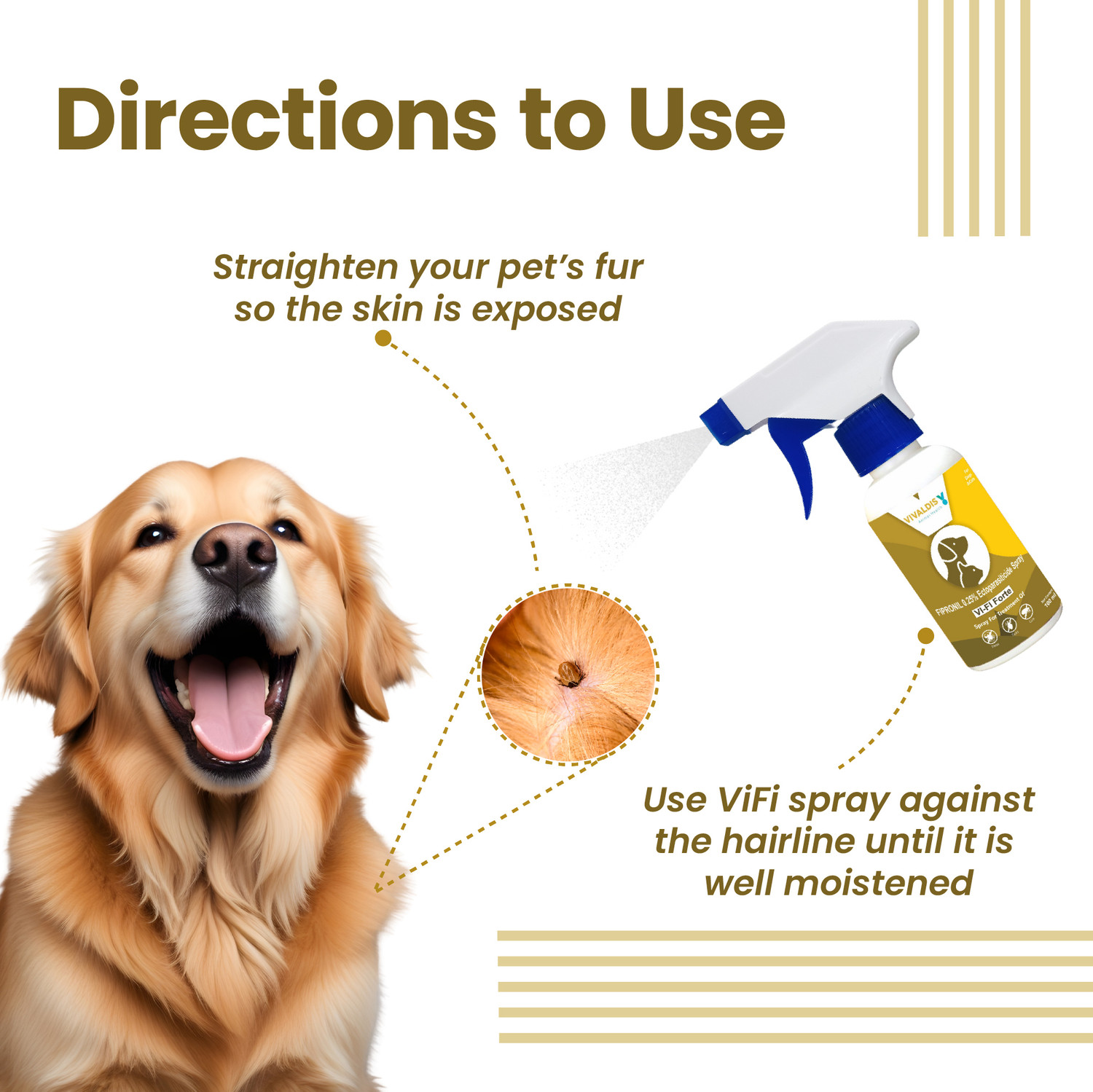 Image of VIVALDIS VIFI Forte Spray For Flea and Tick Fresh Dog, Cat Shampoo