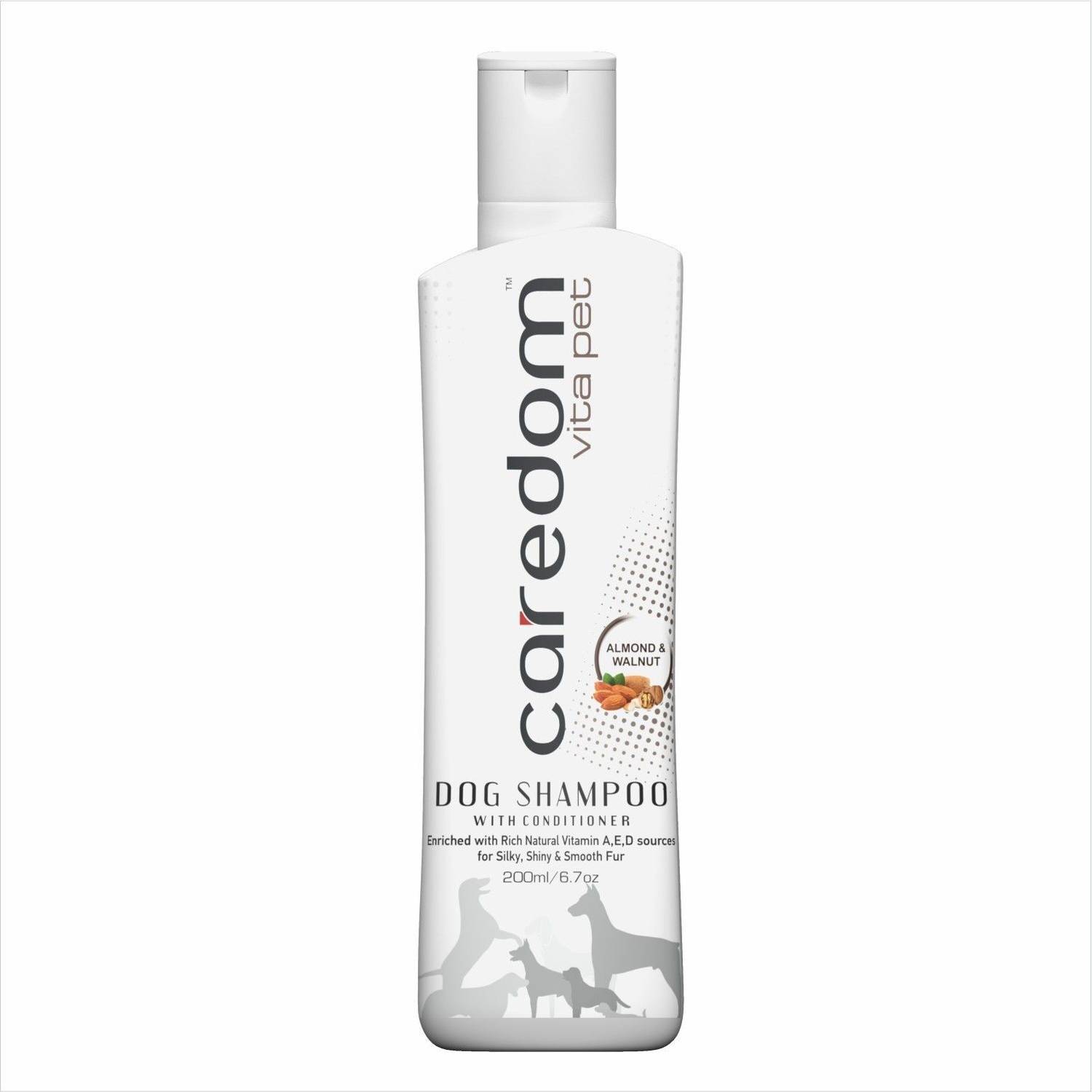 Caredom Dog Shampoo with Almond & Walnut Extracts Enriched with Rich Natural Vitamin A,E,D Source for Healthy Hair Growth Anti-dandruff, Anti-itching, Conditioning Vita Pet Dog Shampoo