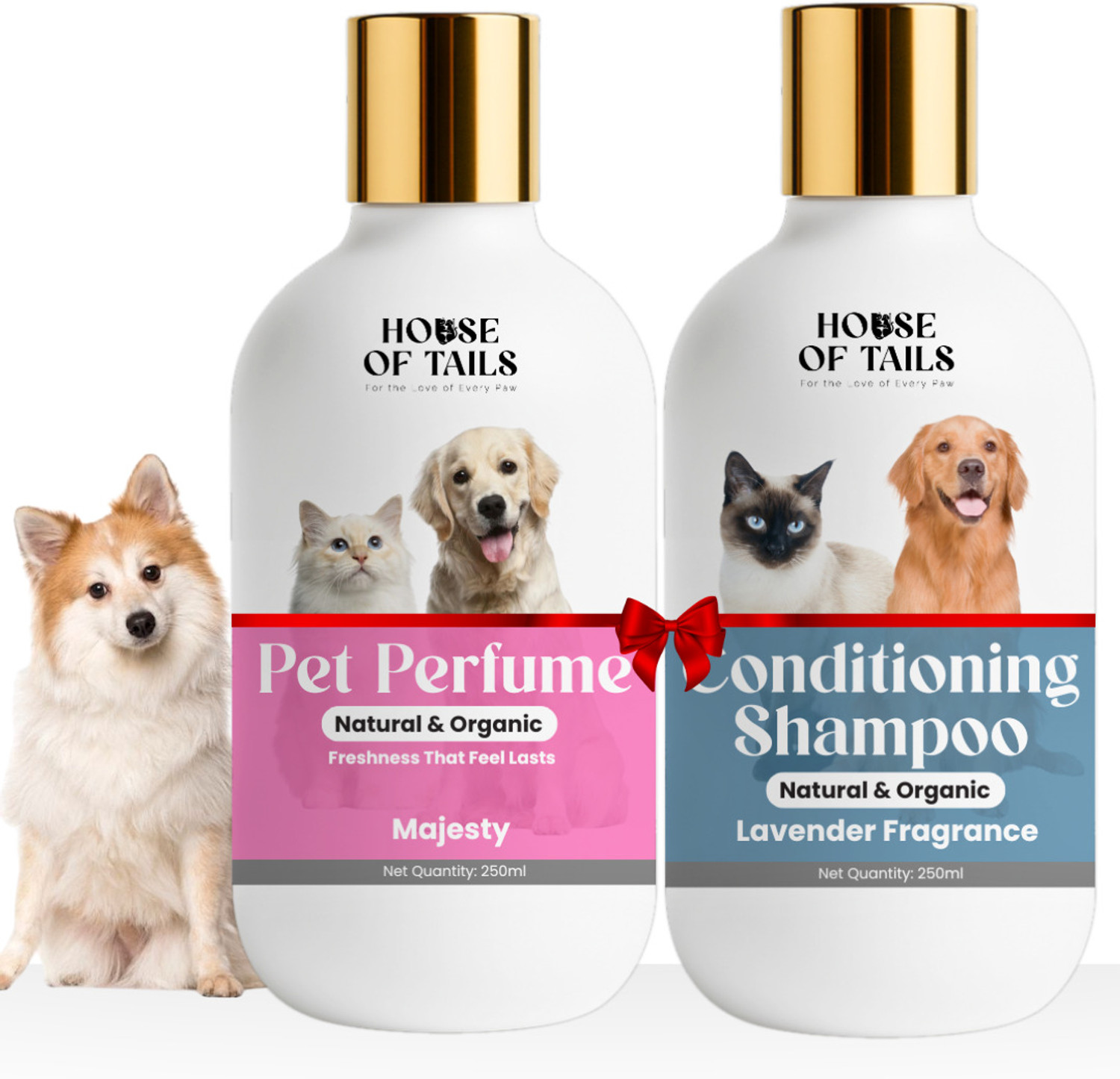 Image of House Of Tails Conditioning Shampoo & Pet Perfume Combo for Soft Fur and Fresh Fragrance Conditioning Lavendar Dog, Cat Shampoo