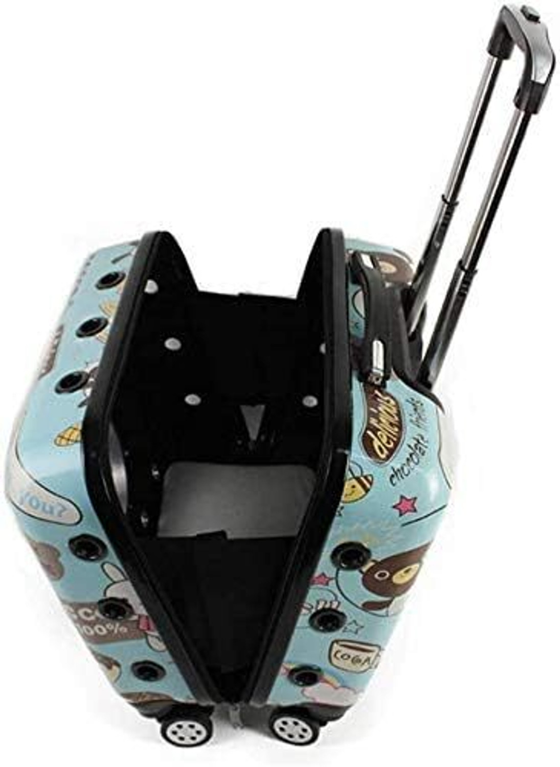 Image of DogTrust Portable Cat Trolley Case Breathable Hiking for Small Animals MULTICOLOR Airline Pet Carrier