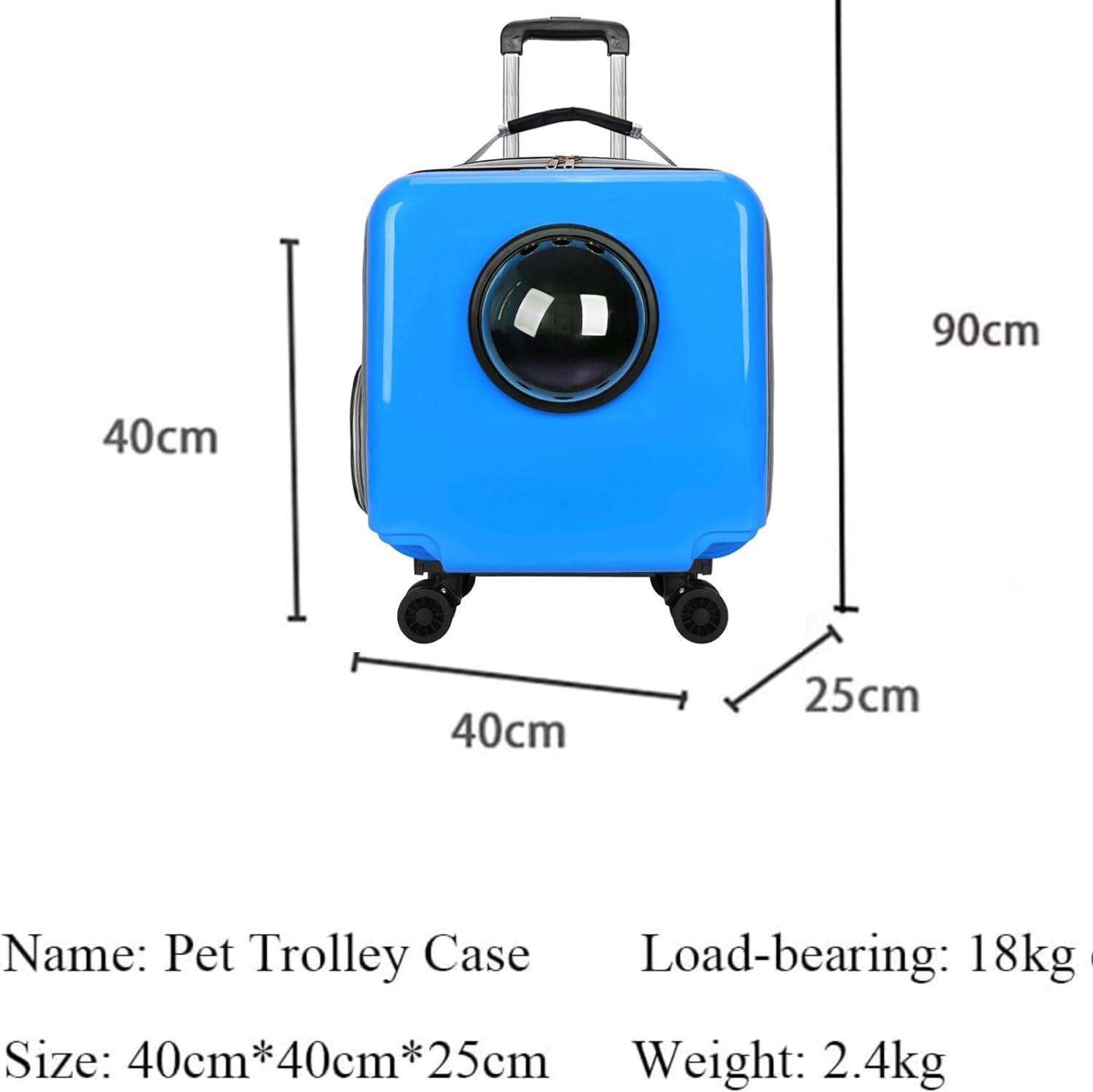 Image of DogTrust Portable Cat Trolley Case Breathable Hiking for Small Animals MULTICOLOR Airline Pet Carrier