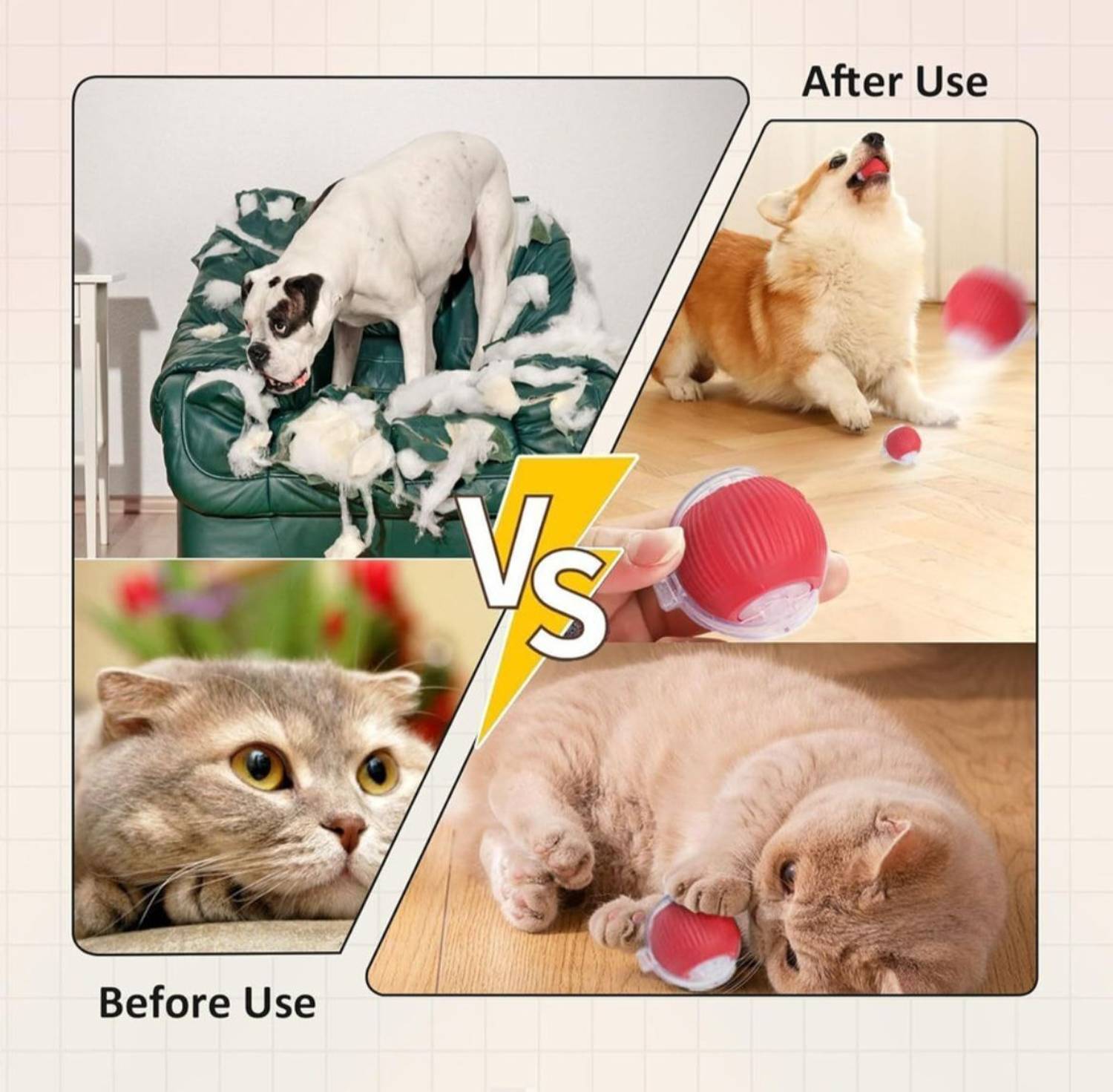 decorvaiz Silicone Plastic Ball for Dogs and Cats - Image 3