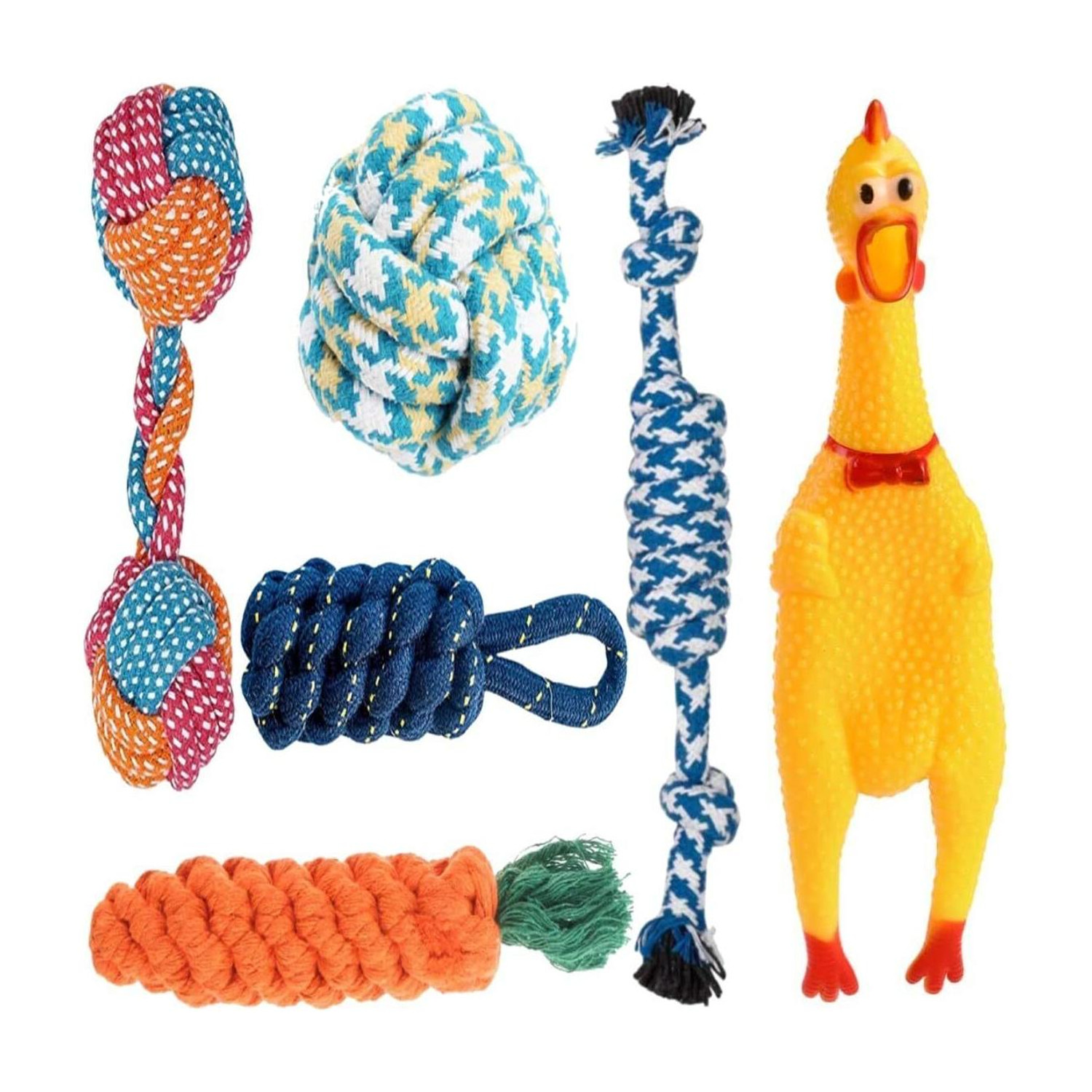 Image of decorvaiz Toys for Puppies & Small Dogs Toys | Rope Ball Toy | Color May Vary | Cotton Chew Toy For Dog