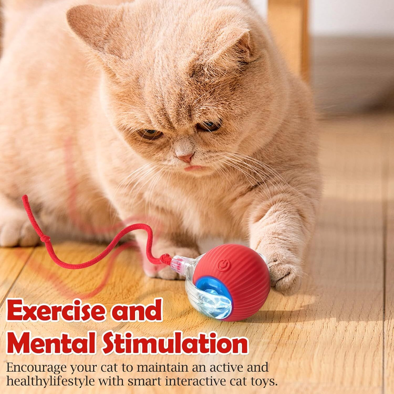 Image of MDM HUB Interactive Cat Toy - Cat Toys For Indoor Cats Smart Silicone Rolling Ball Silicone, Plastic Ball For Cat
