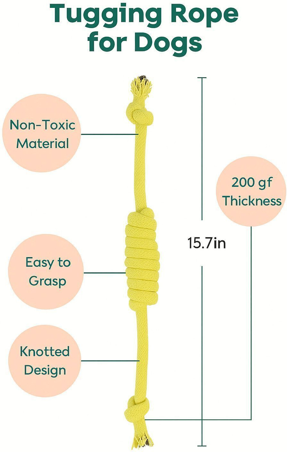 Image of GNS PETS Durable 100% Cotton Rope Toy Combo - Pack of 3 Chew & Tug inch Cotton Chew Toy For Dog