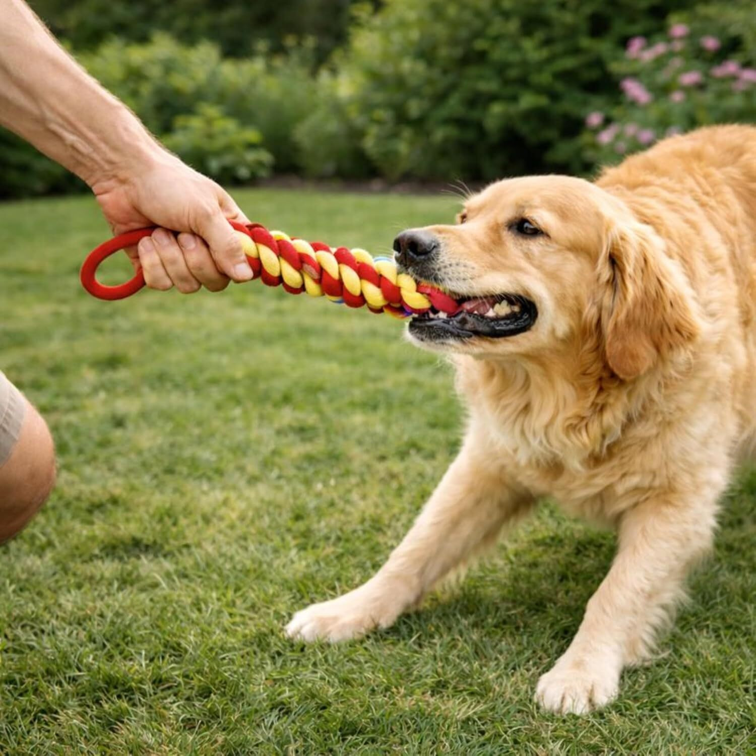 Image of PETZLUV Tough Chew Toys for Dogs - Heavy Duty Rope Toys for Dogs & Pet Accessories Cotton Chew Toy, Fetch Toy, Training Aid, Tug Toy For Dog