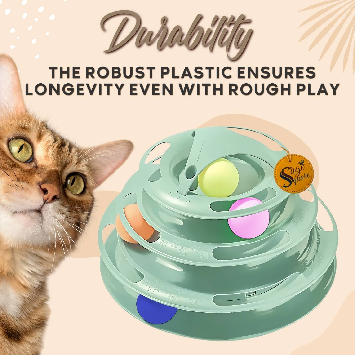 3 tier cat toy with balls Catstages Chase Meowtain Track Cat Toy