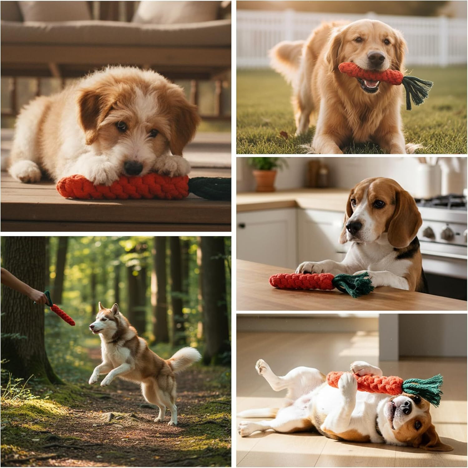 Image of PETZLUV Durable Dog Toys & Chew Toys for Dogs - Interactive Pet Accessories & Rope Cotton Chew Toy, Fetch Toy, Training Aid, Tug Toy For Dog