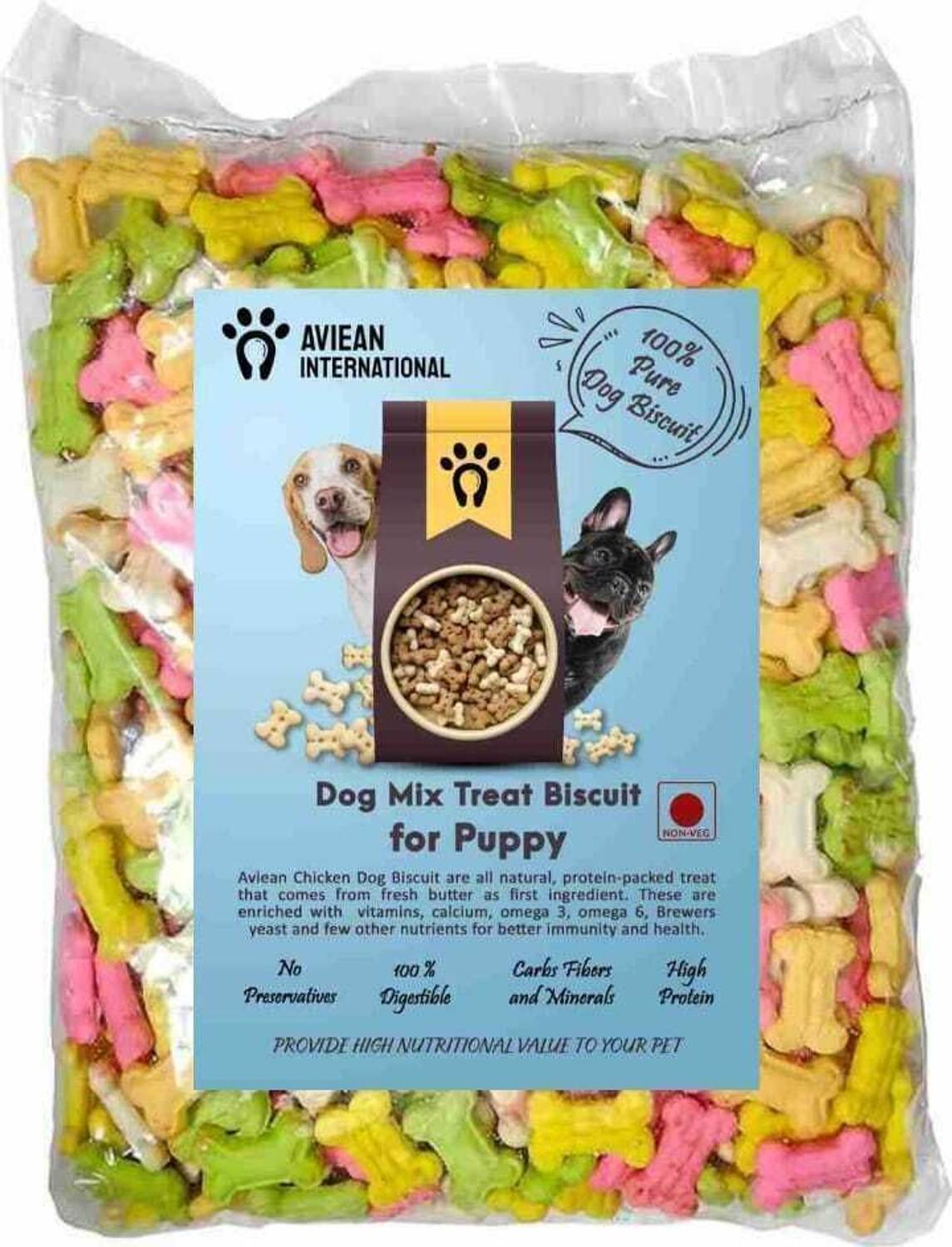 Aviean International Puppy Mix 0.6Kg Dog Soft Biscuits Chicken Dog Treat Egg, Chicken Dog Treat