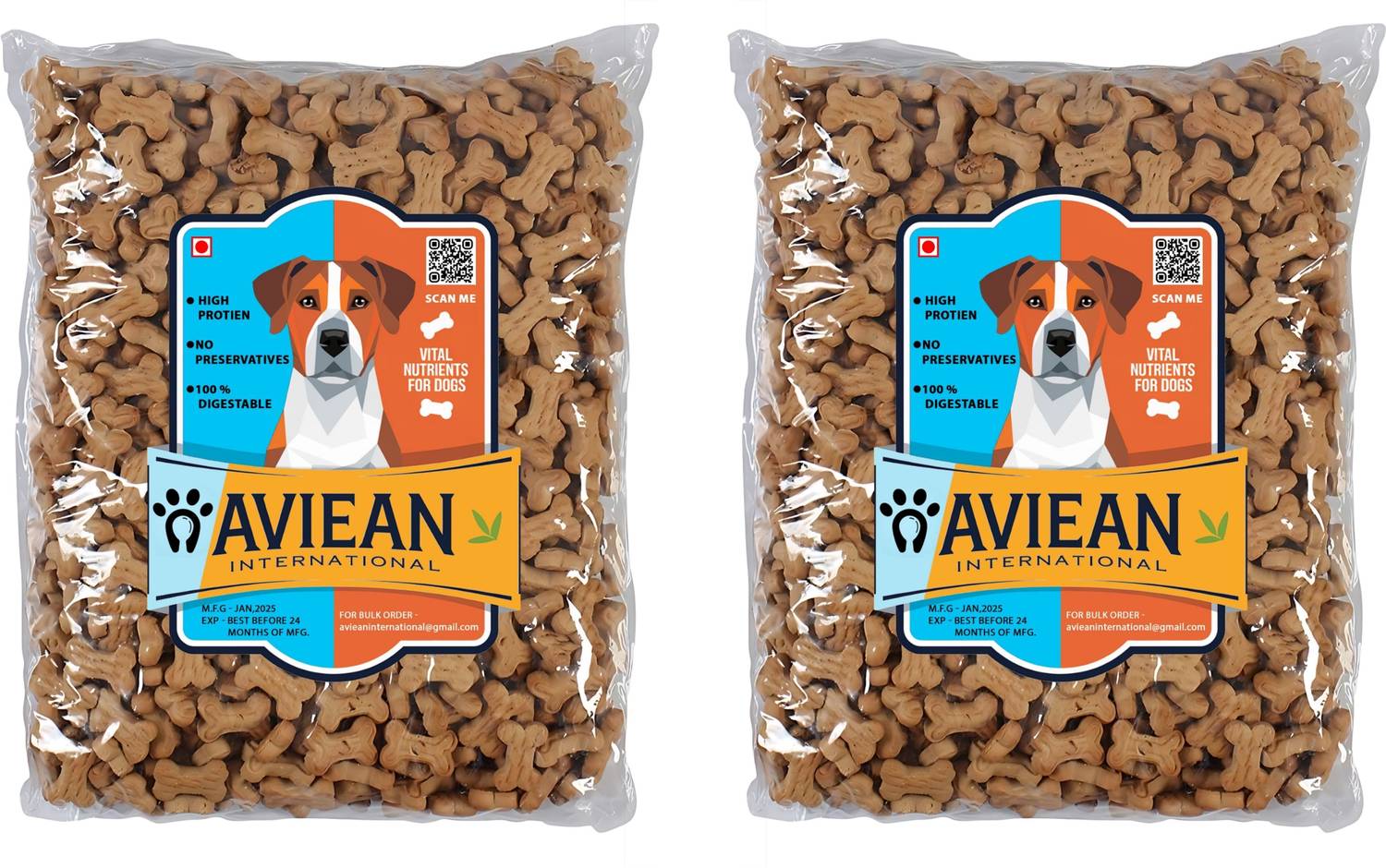 Aviean International Dog Chicken Flavor Pack Of 2 [650Gm + 650Gm] Beef Biscuits All dog Breeds Treats Beef Dog Treat