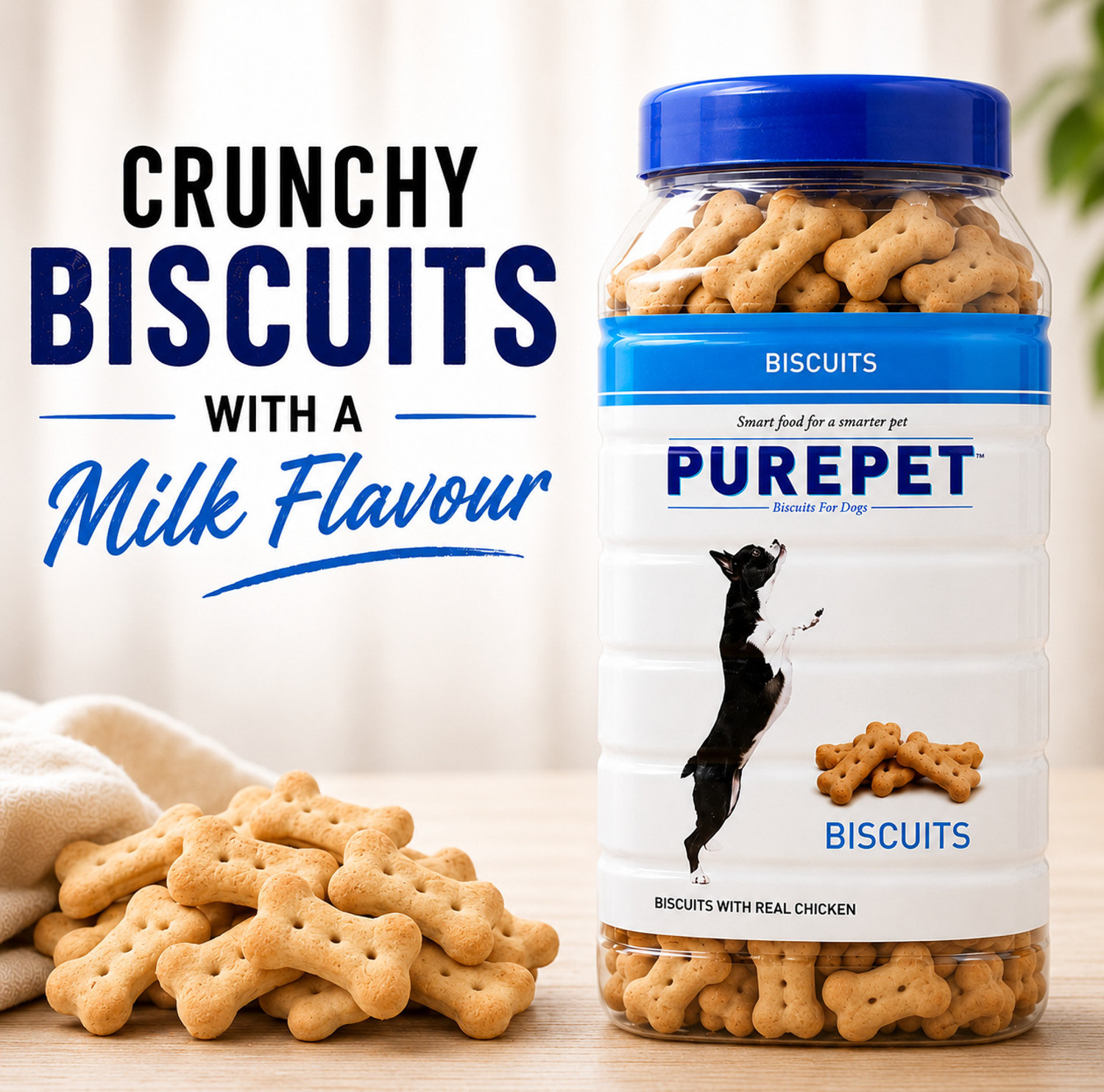 Image of Purepet Oven Baked Biscuit Chicken Dog Chew