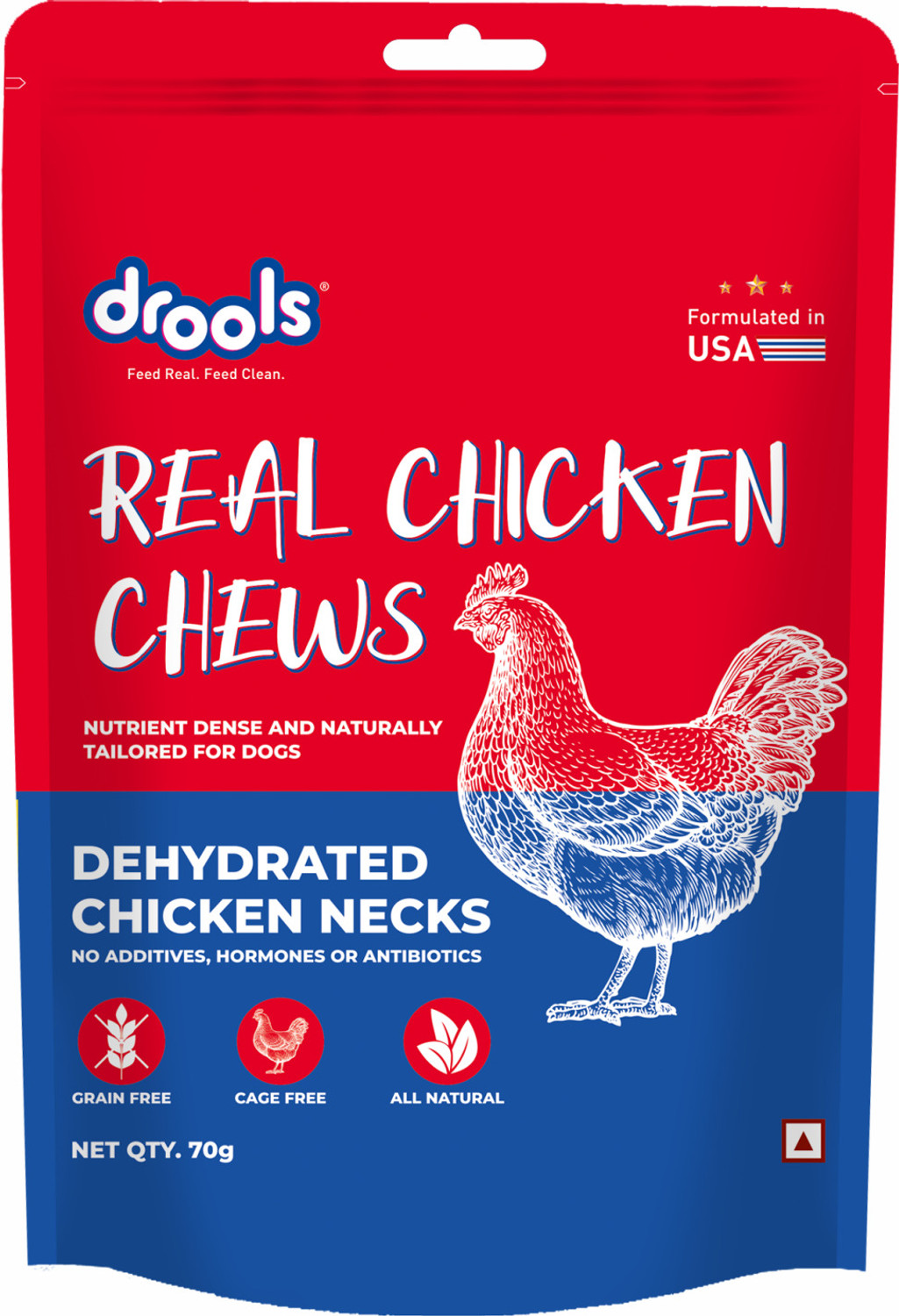 Image of Drools Dehydrated Real Chews Necks, Chicken Dog Treat