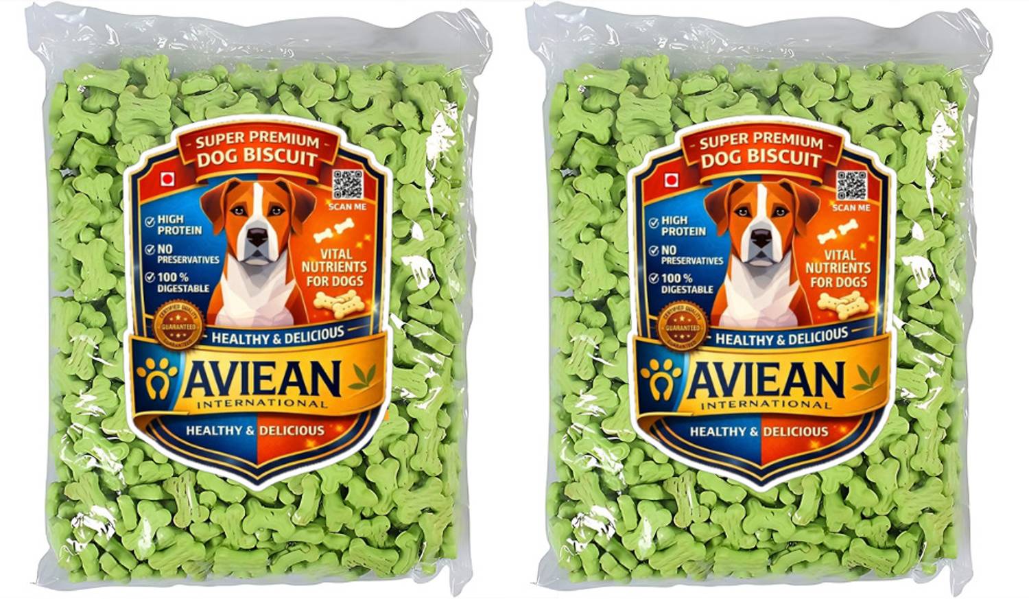 Aviean International Crunchy 2 Veg Green Biscuits Combo Offer (510g*2)1.02Kg Dog Oats,Nuts Flavour Oats, Nuts 1.02 kg (2x0.51 kg) Dry All Life Stages Dog Food