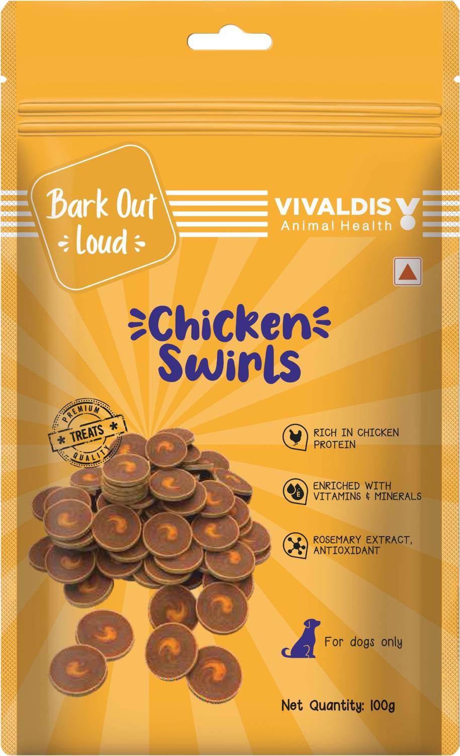 BARK OUT LOUD BARK OUT LOUD Chicken Swirls Dog Treat | High Protein | Omega 3 | 100g Dog Treat