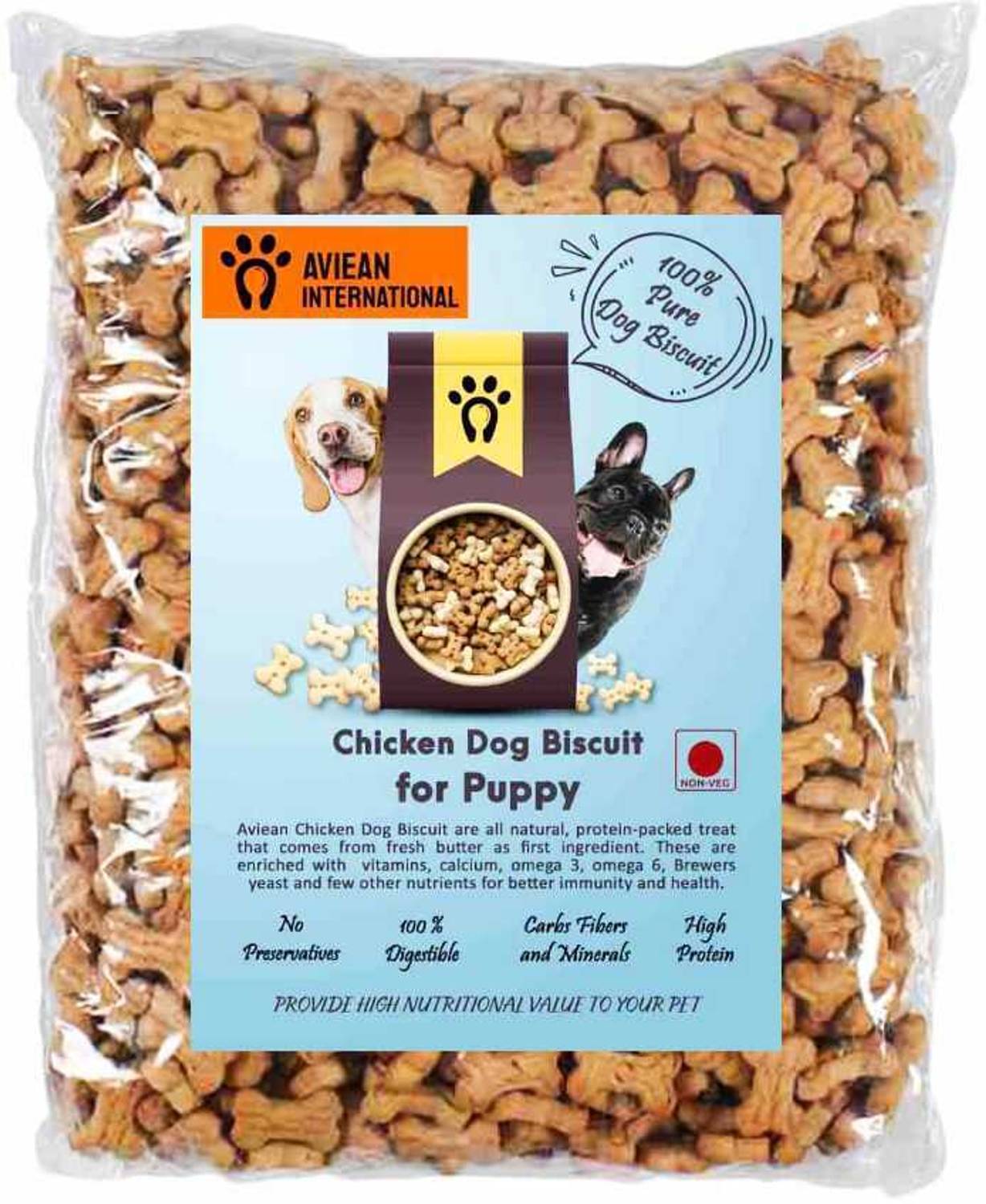Aviean International Biscuit Treat For Dog 450 Gm Chicken Dog Treat All Breeds Dog Chicken, Egg Dog Treat