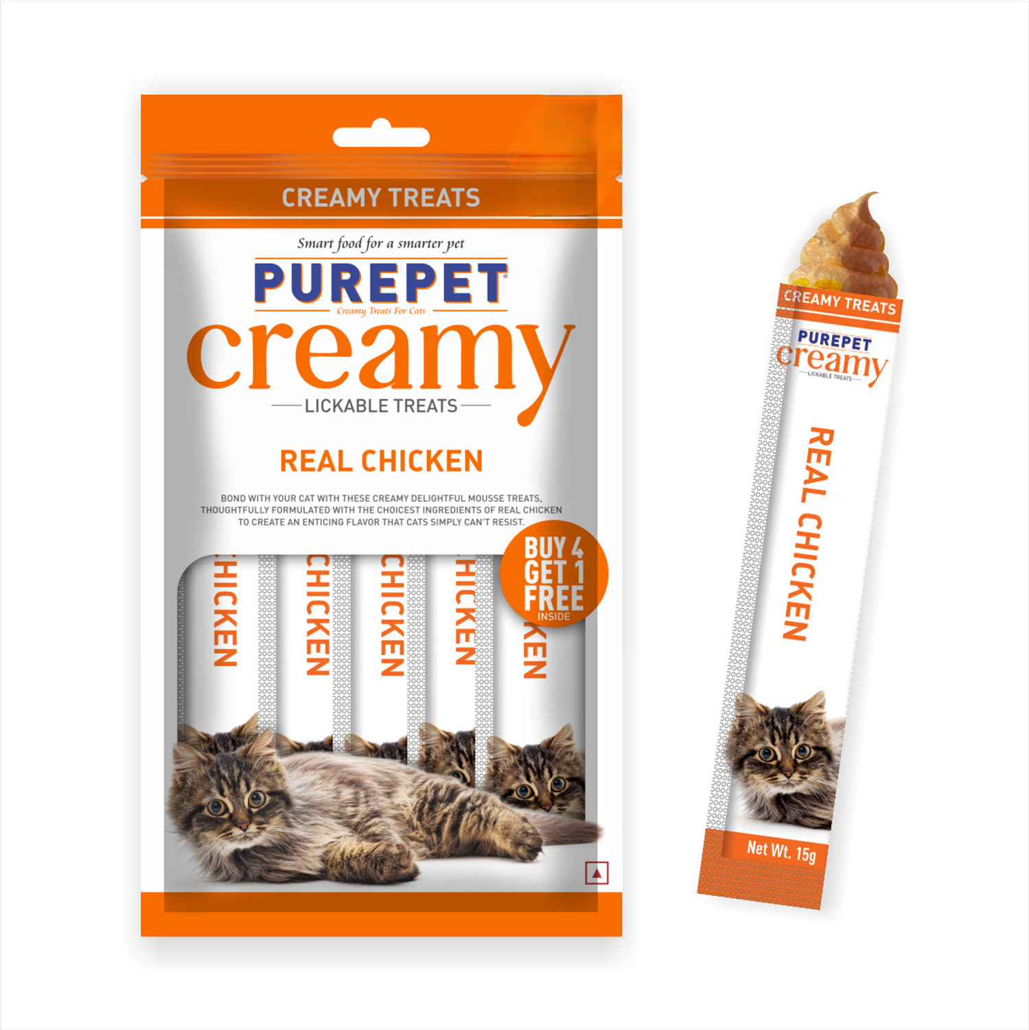 Image of Purepet Creamy Lickable Treat Chicken Cat Treat