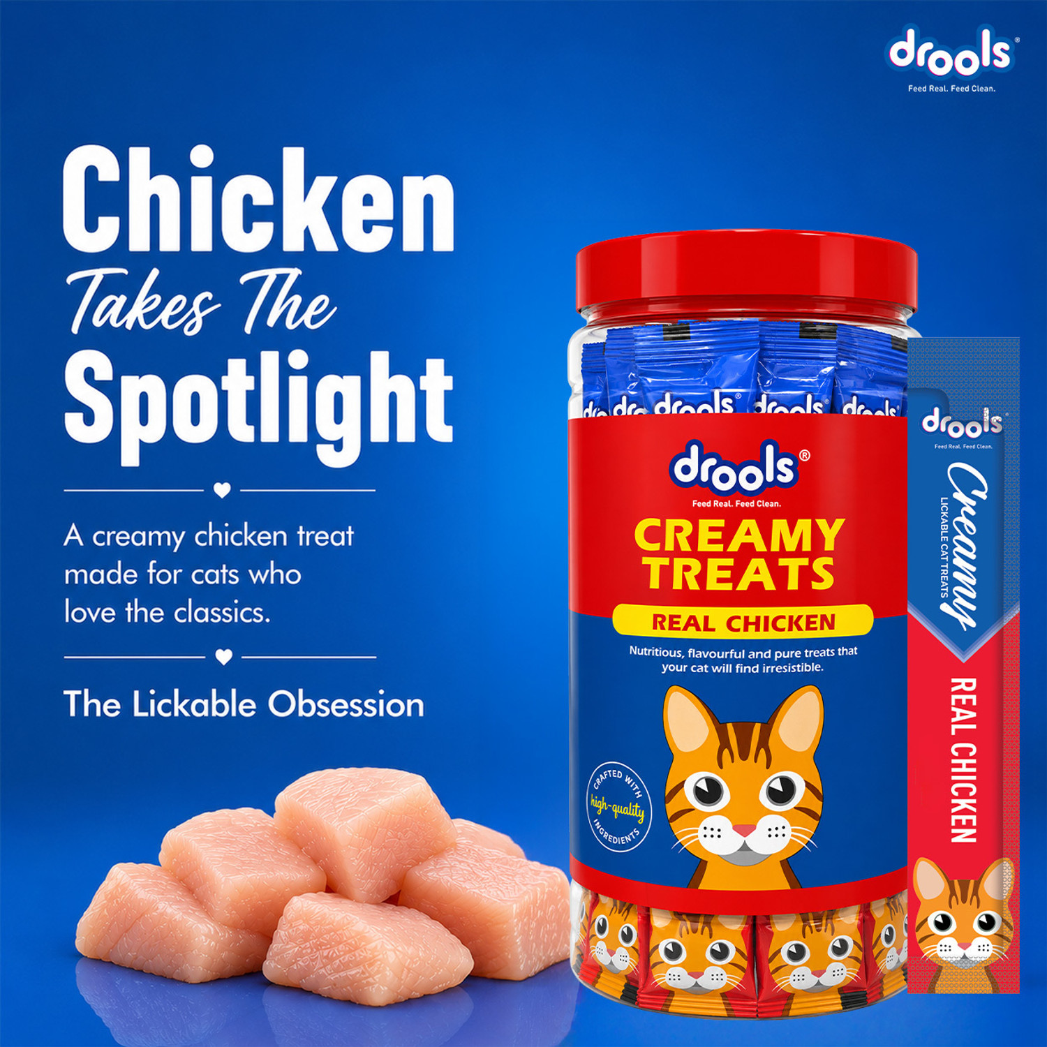 Image of Drools Creamy Lickable Real Chicken Cat Treat