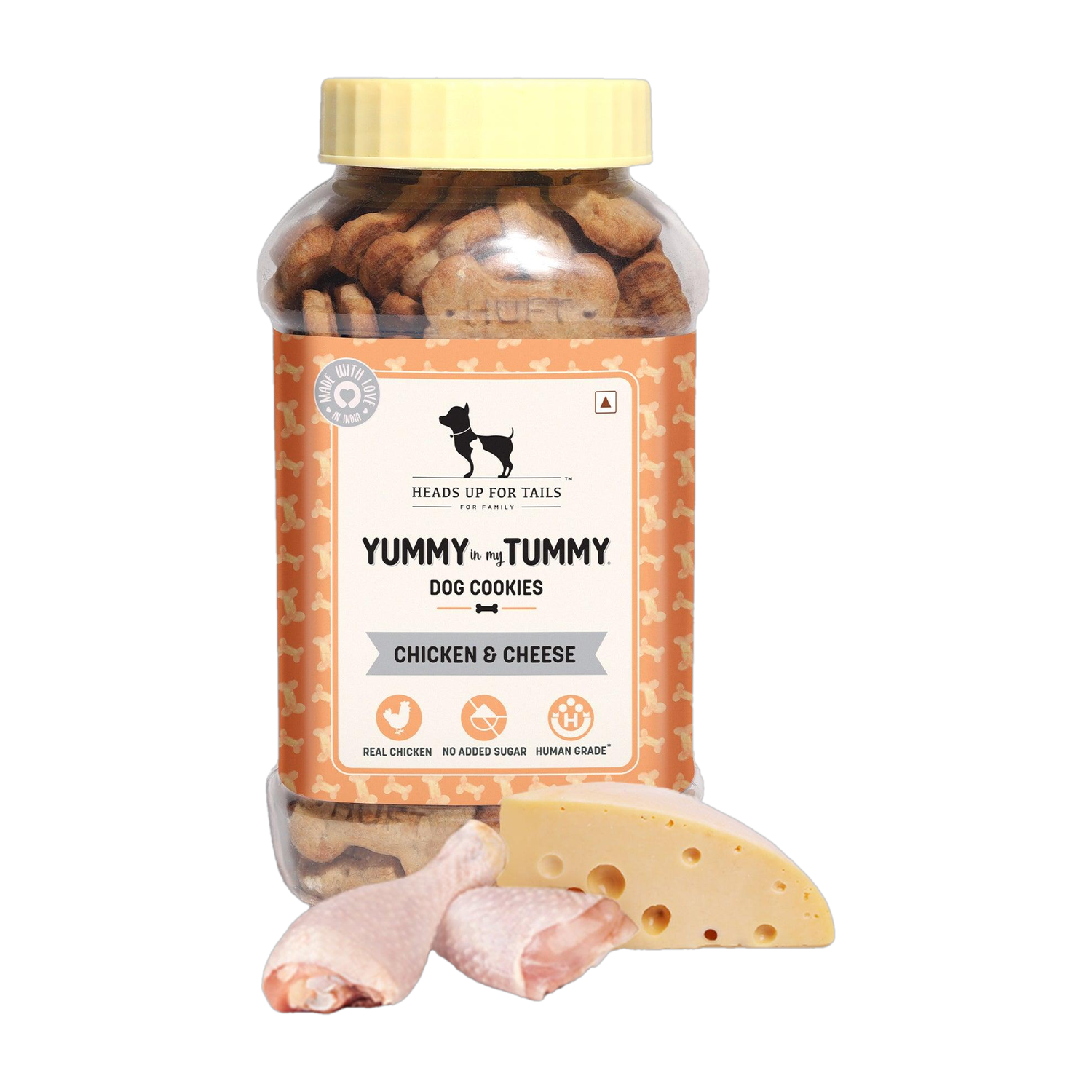 Image of Heads Up For Tails HUFT YIMT (Yummy in My Tummy) Dog Biscuits- Chicken & Cheese Chicken, Cheese Dog Treat