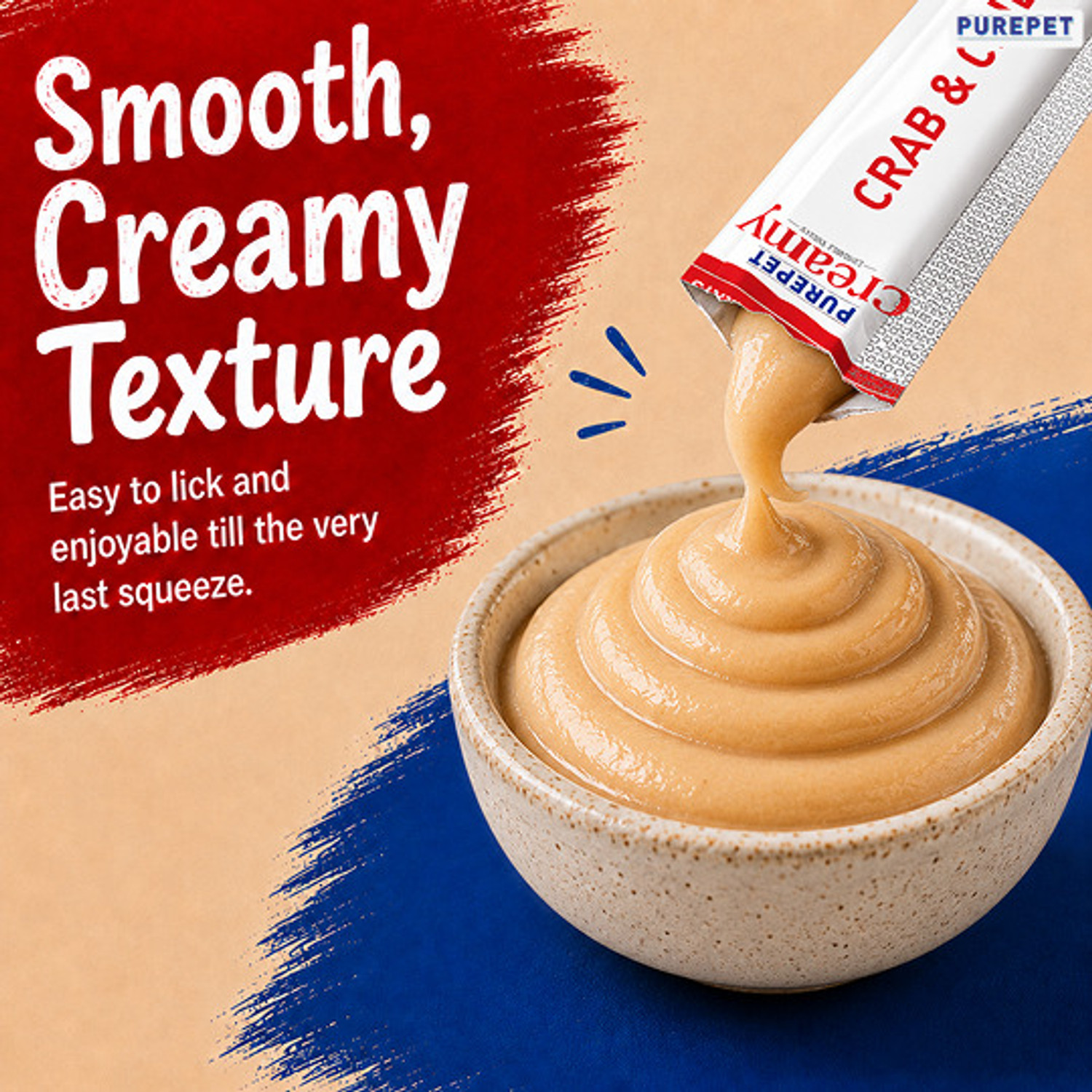 Image of Purepet Creamy Lickable Treat Crab and Chicken Cat Treat